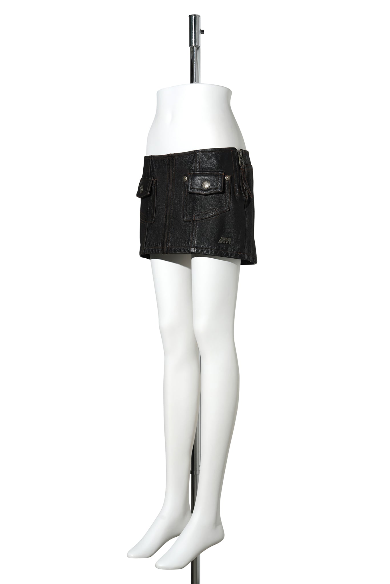 LEATHER SKIRT / RETRO/BLACK