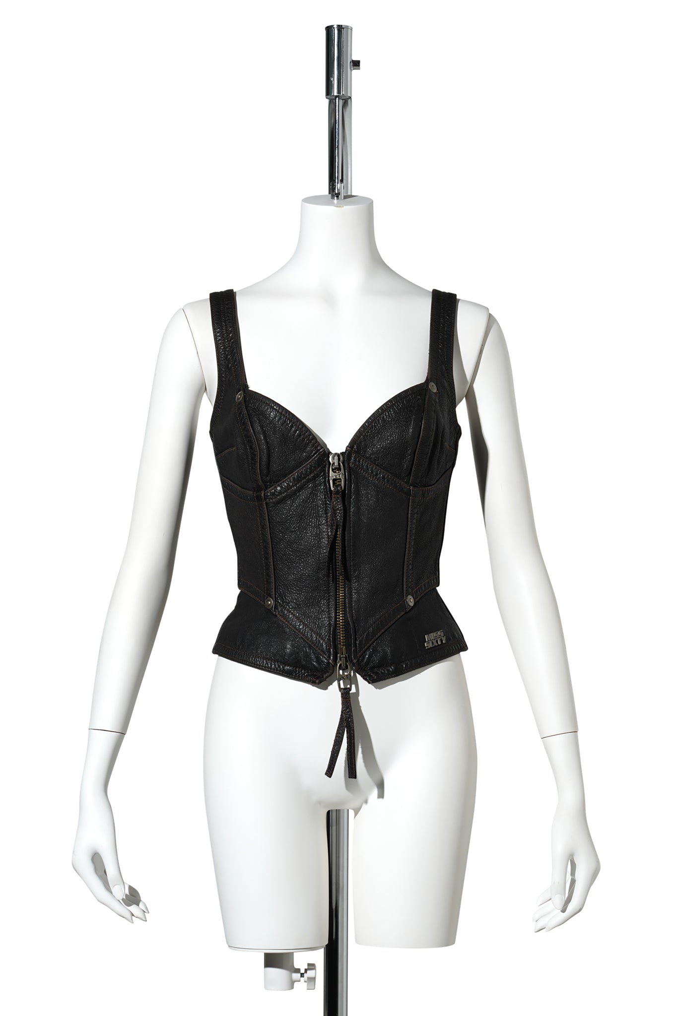 LEATHER VEST / RETRO/BLACK