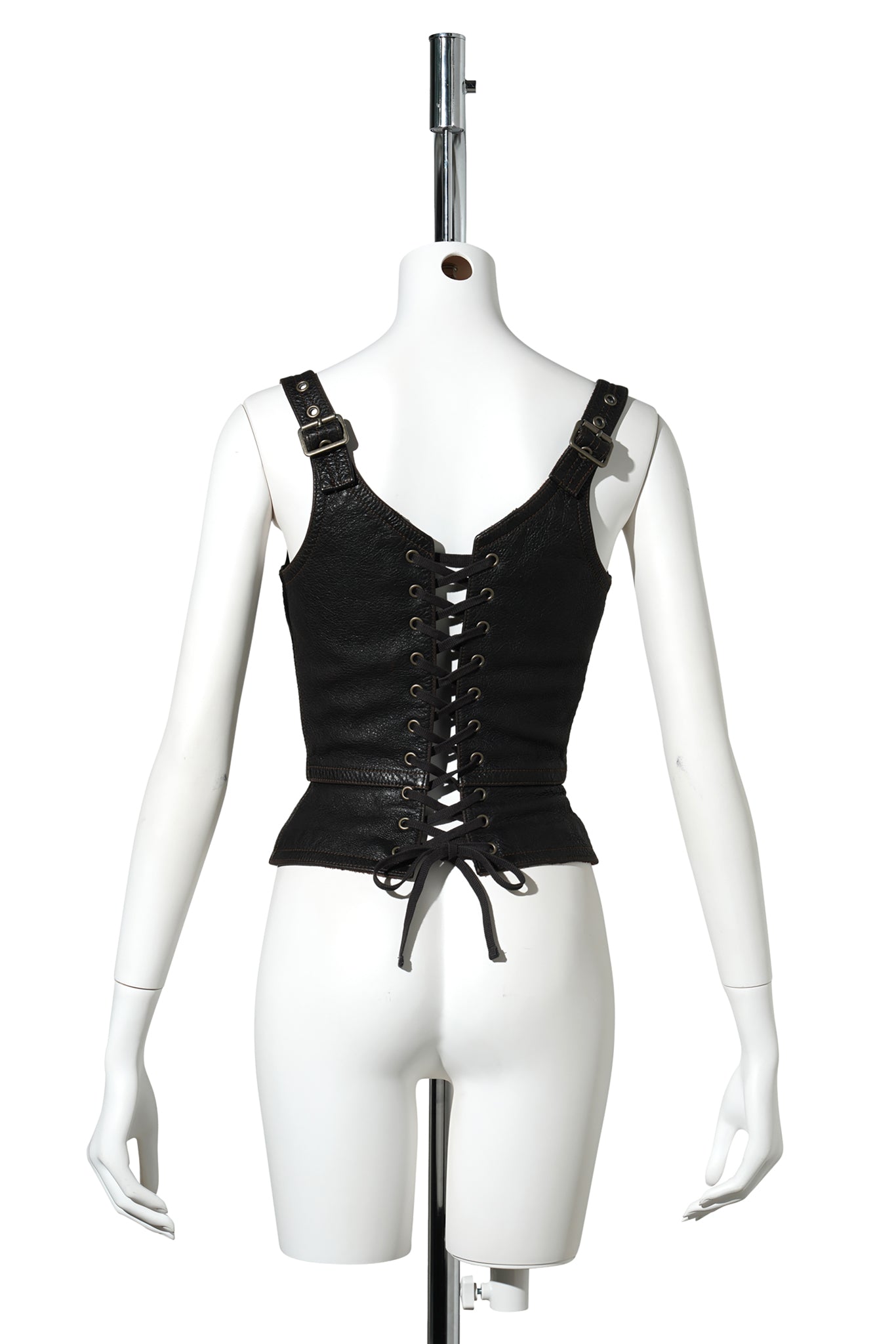 LEATHER VEST / RETRO/BLACK