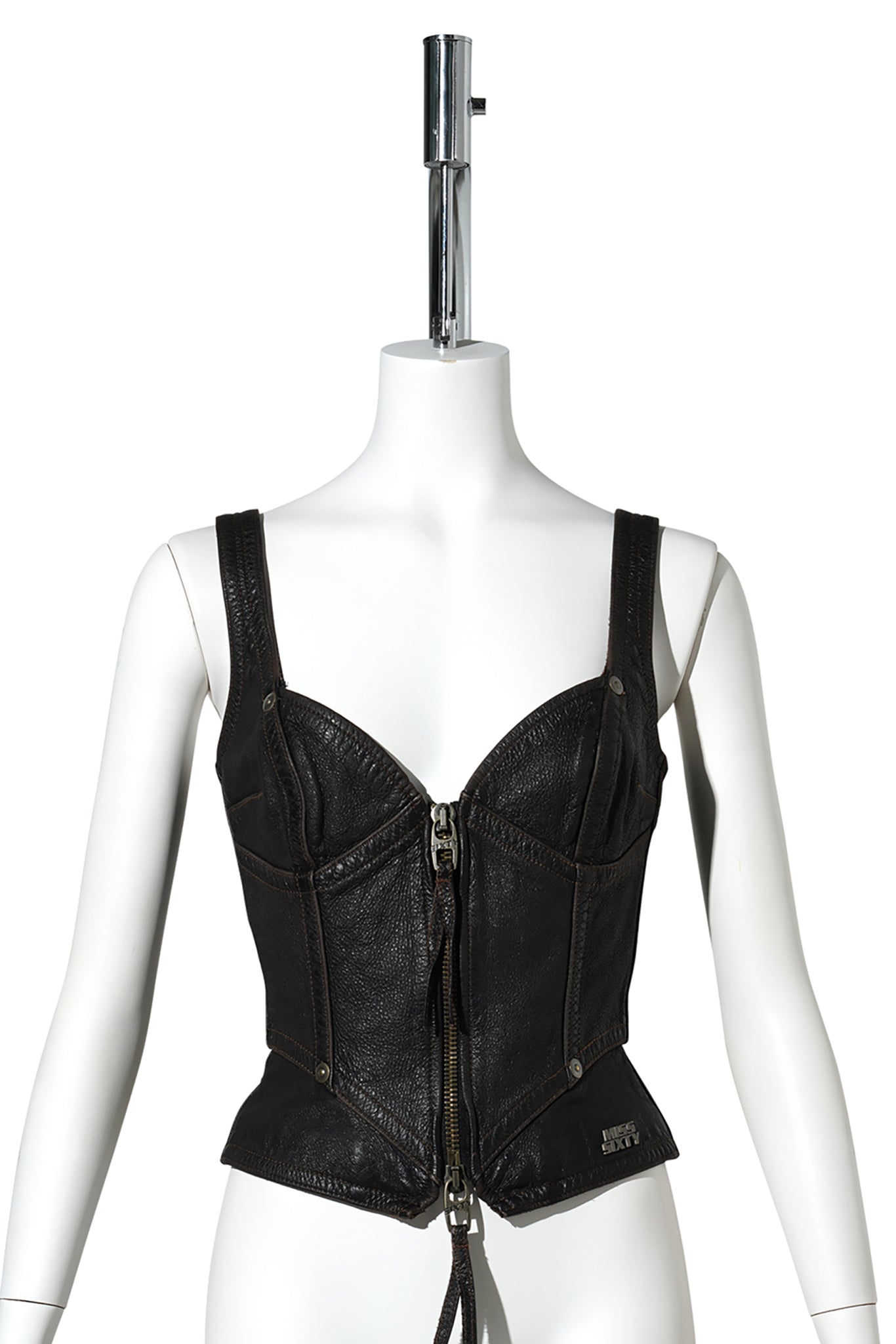 LEATHER VEST / RETRO/BLACK