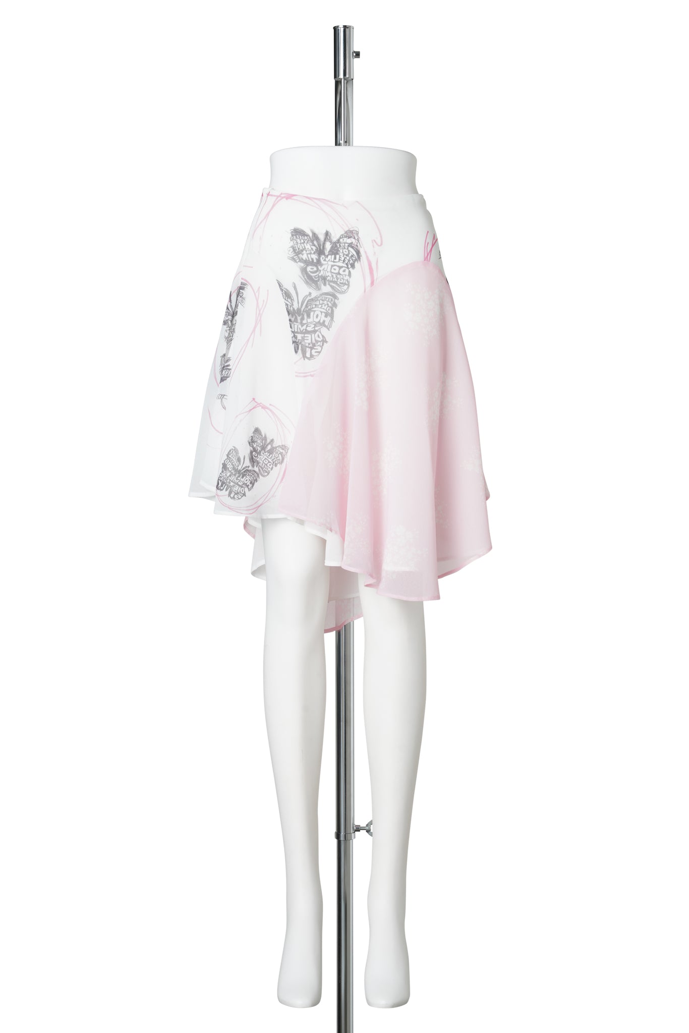 BUTTERFLY SCRIBBLE SKIRT / WHITE