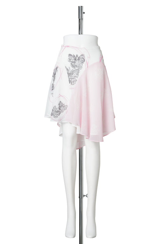 BUTTERFLY SCRIBBLE SKIRT / WHITE