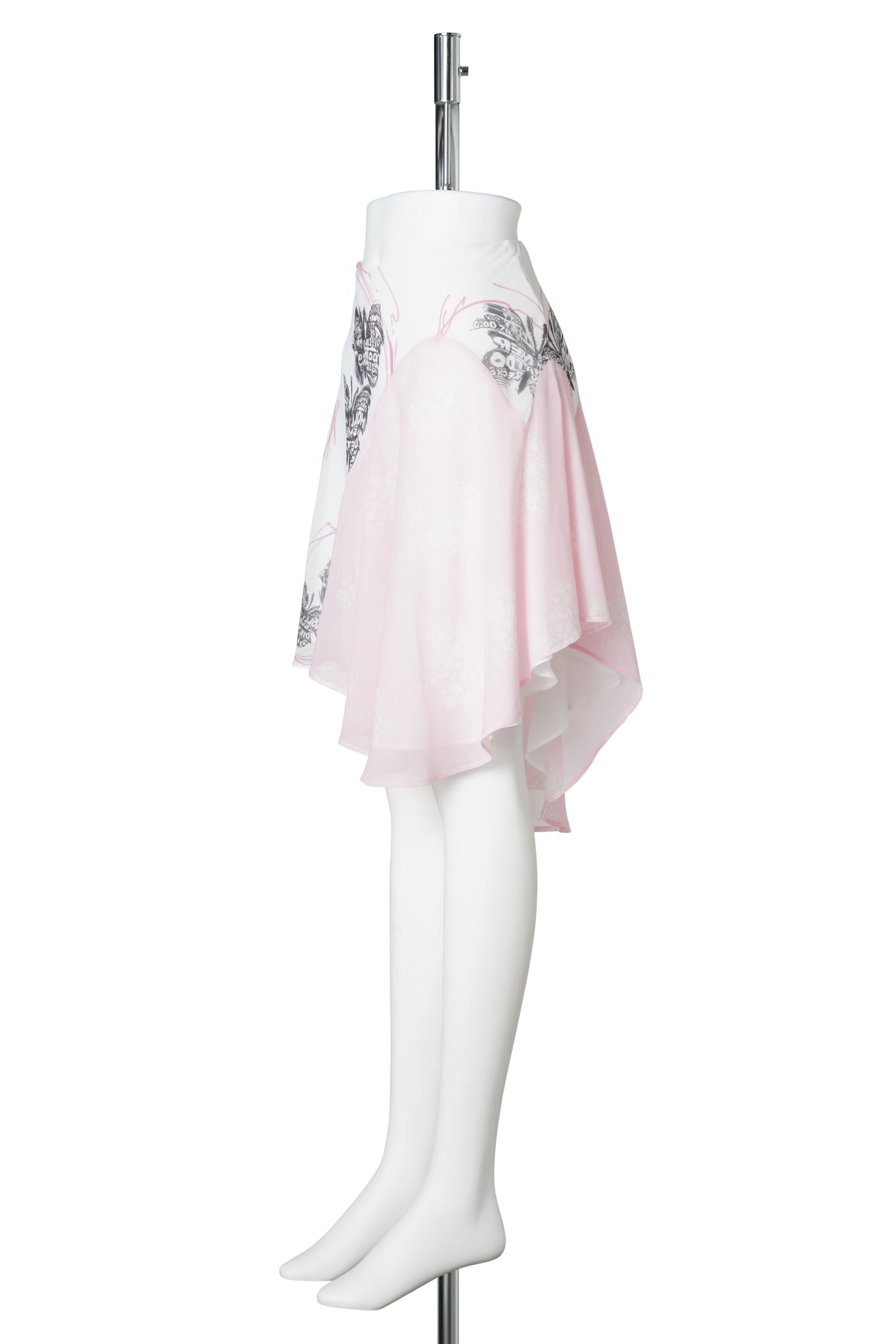 BUTTERFLY SCRIBBLE SKIRT / WHITE