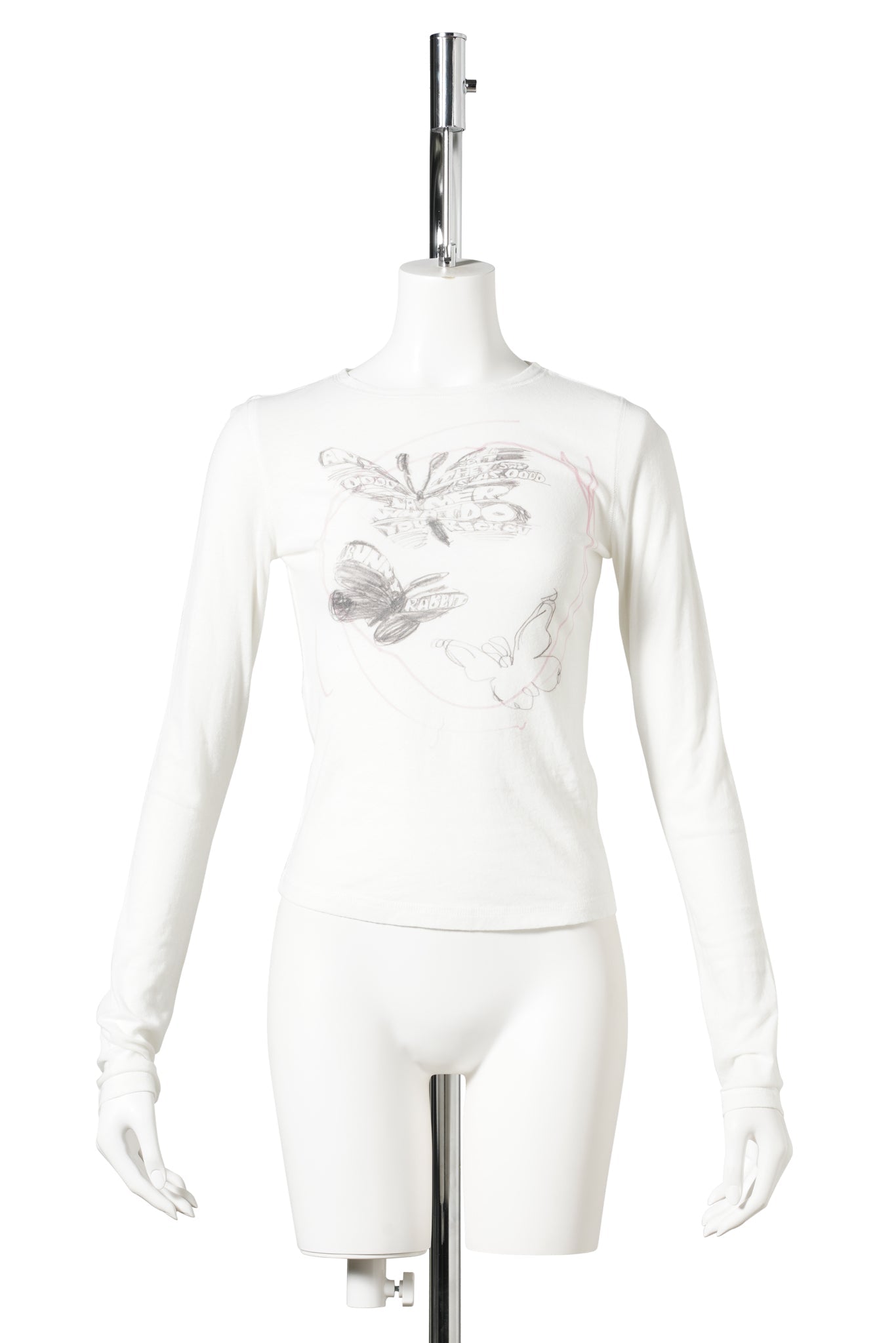 BUTTERFLY SCRIBBLE US T-SHIRT / WHITE