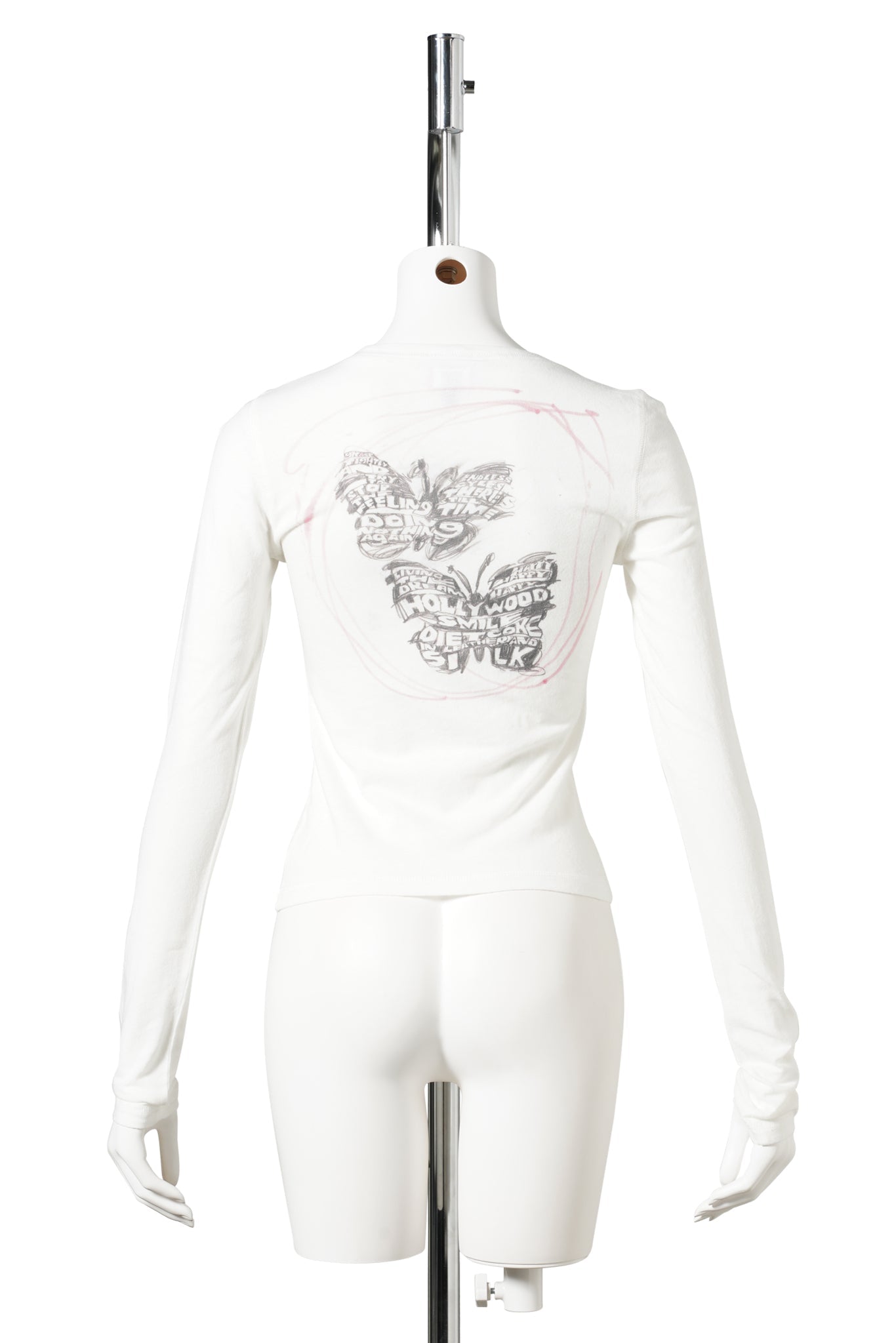 BUTTERFLY SCRIBBLE US T-SHIRT / WHITE