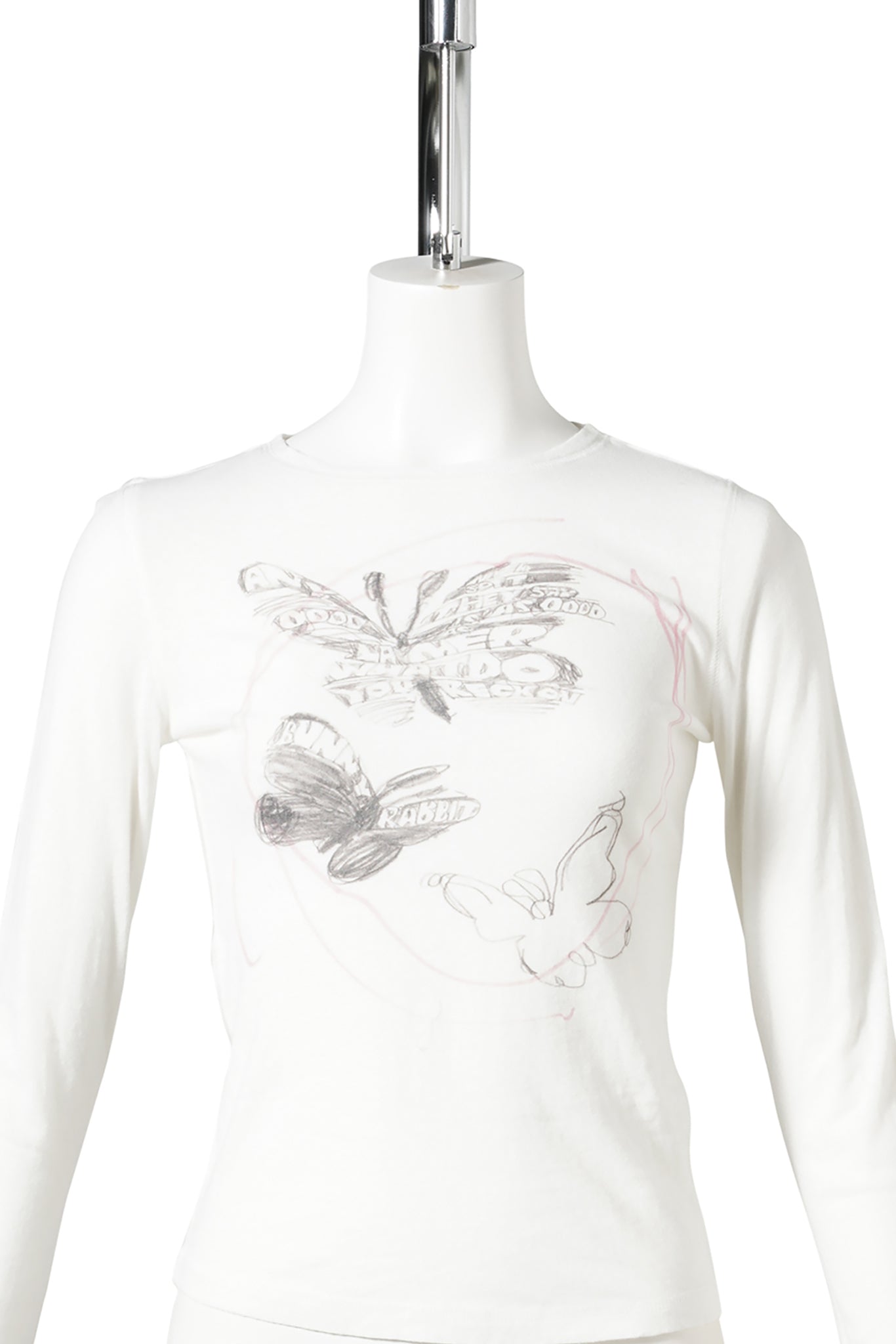 BUTTERFLY SCRIBBLE US T-SHIRT / WHITE