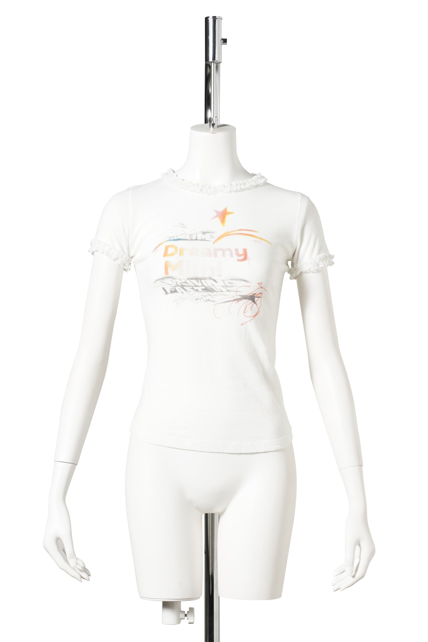 DREAMY BABY TEE(WITH  LACE TRIM) / WHITE