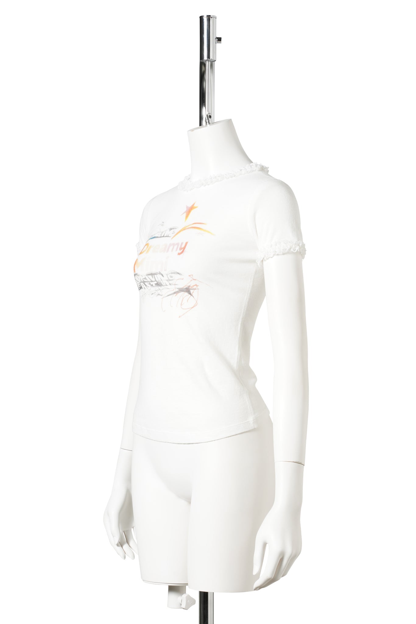 DREAMY BABY TEE(WITH  LACE TRIM) / WHITE