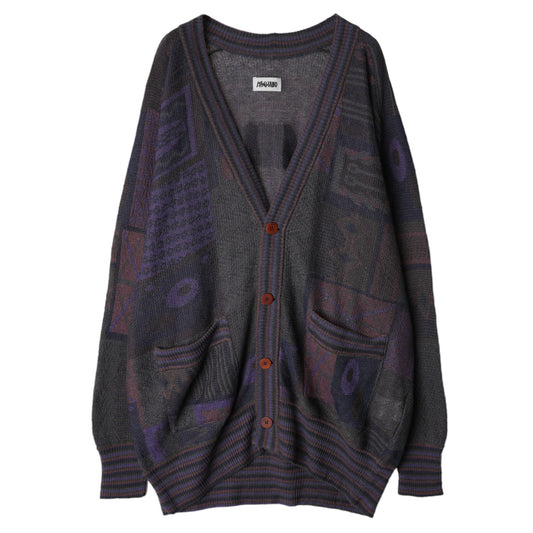 GRAMPA JACQUARD CARDIGAN / 396:DARK COMBO