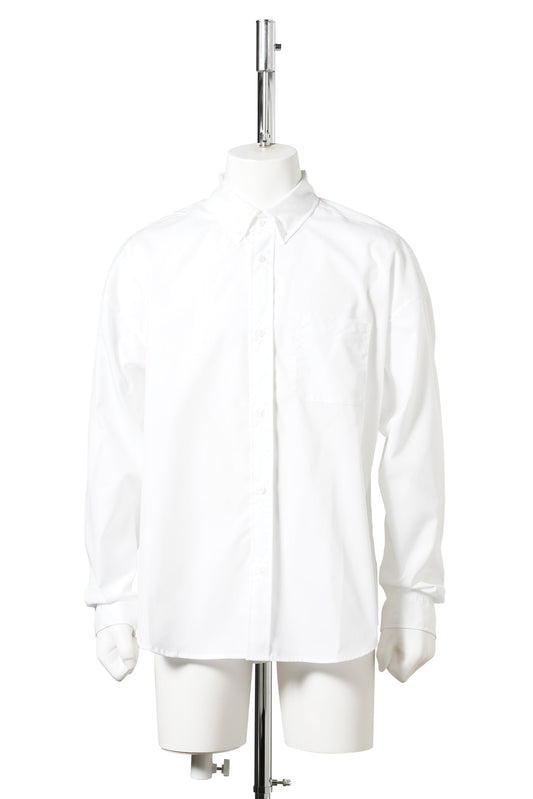 MMW POPLIN BUTTON UP SHIRT / WHITE