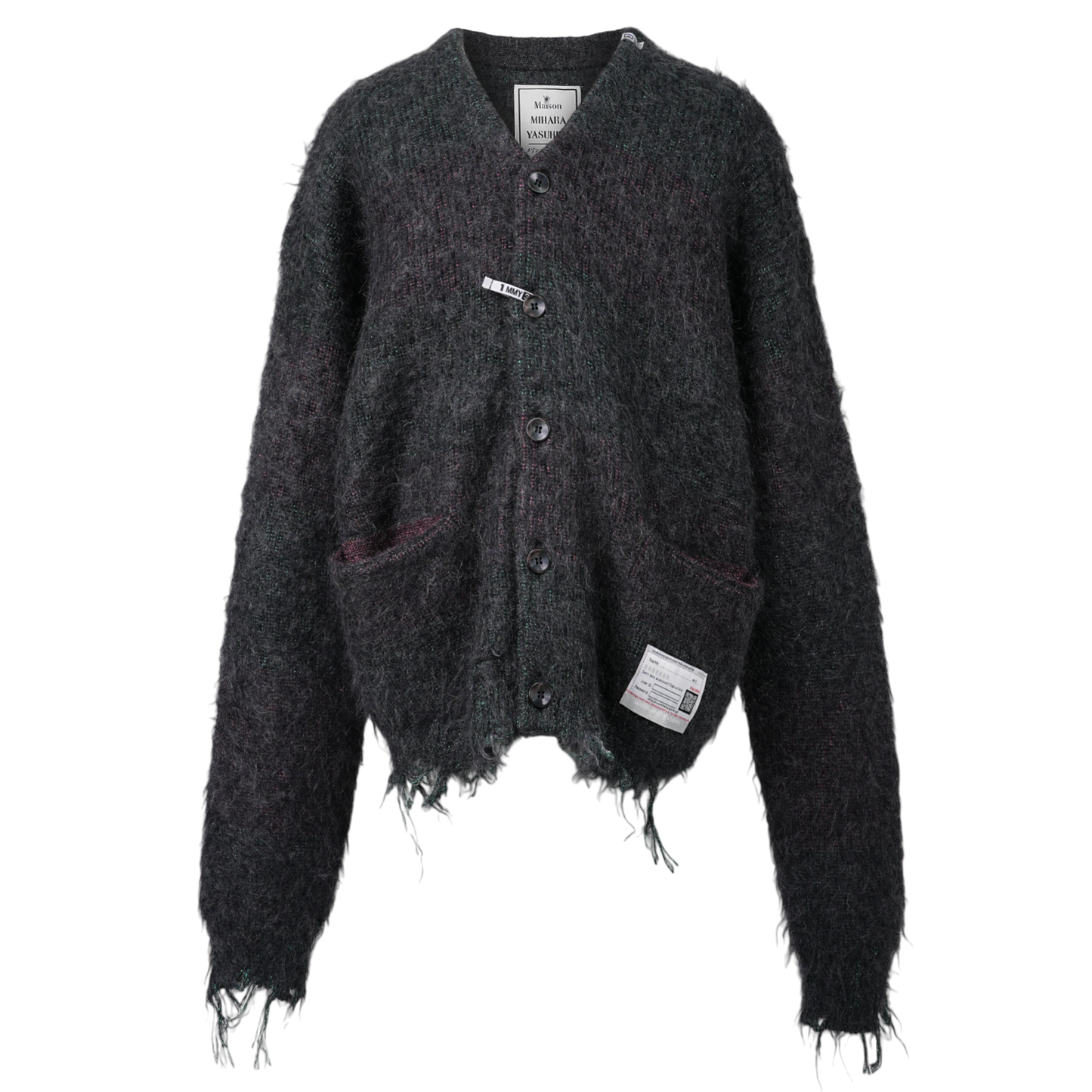 MOHAIR KNIT CARDIGAN / CHARCOAL