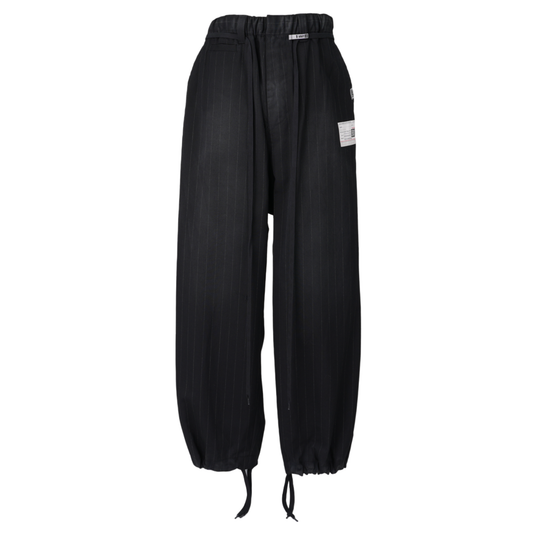 AGED WIDE TROUSERS / BLACK