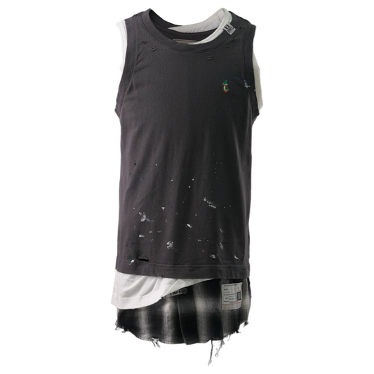 TRIPLE LAYERED TANK TOP / BLACK