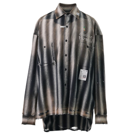 STRIPE L/S SHIRTS / BLACK