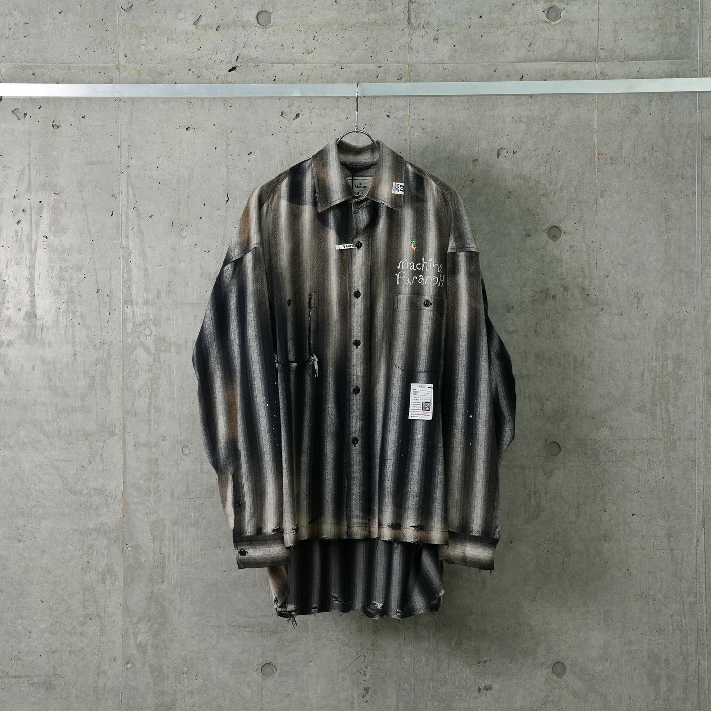 STRIPE L/S SHIRTS / BLACK