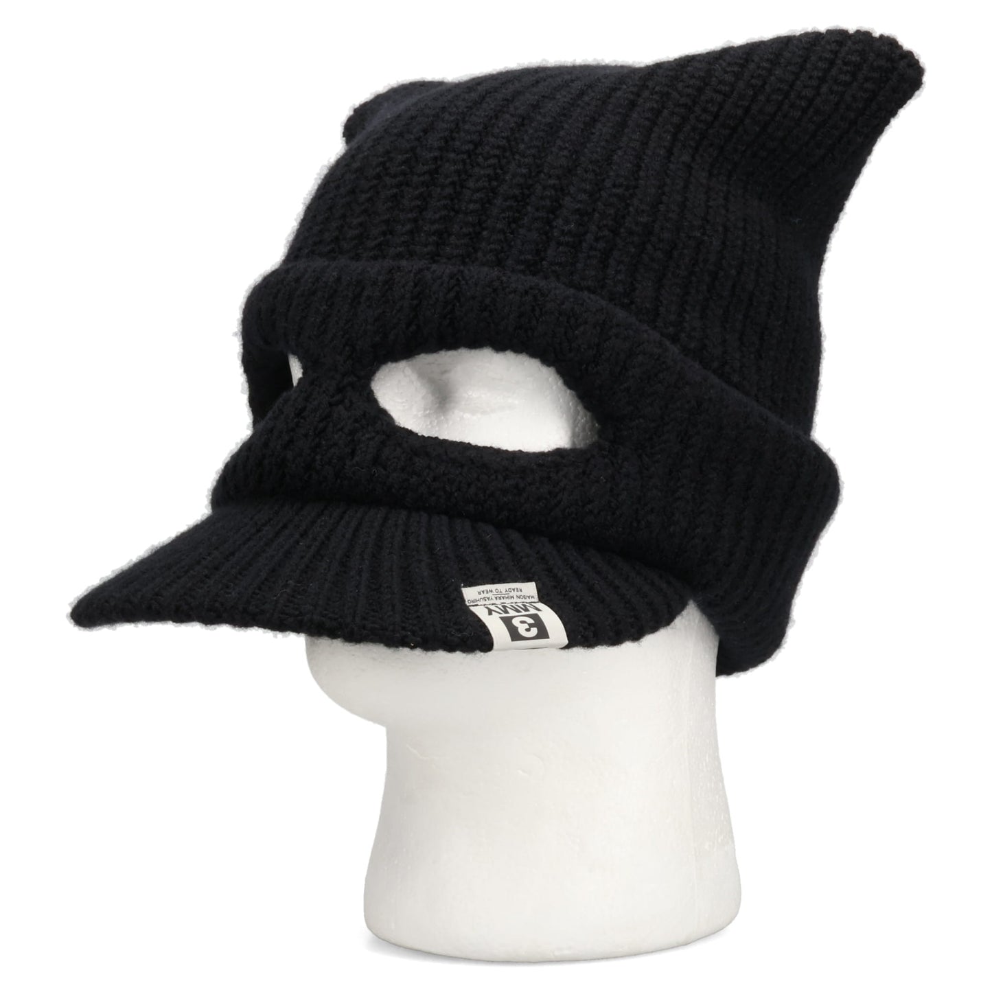 KNIT CAT EARS CAP / BLACK