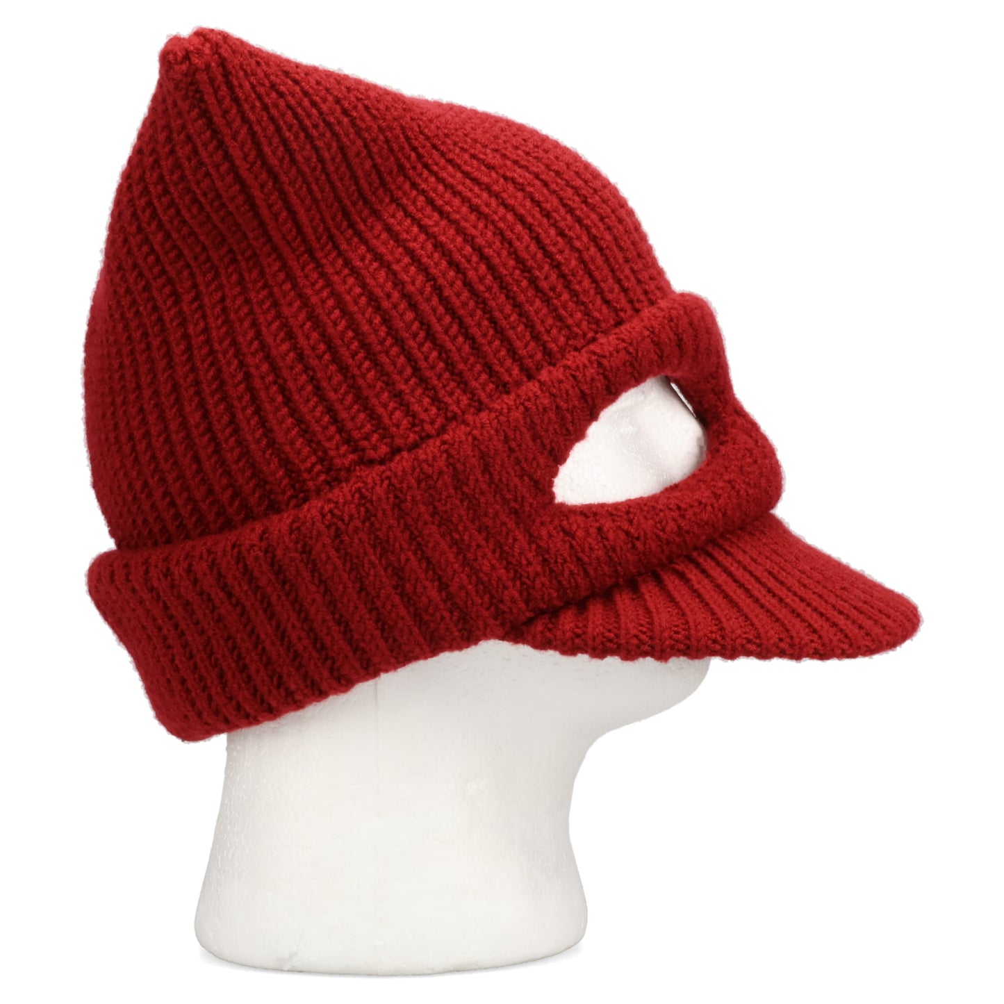 MASKED CAT VISOR KNIT CAP / RED