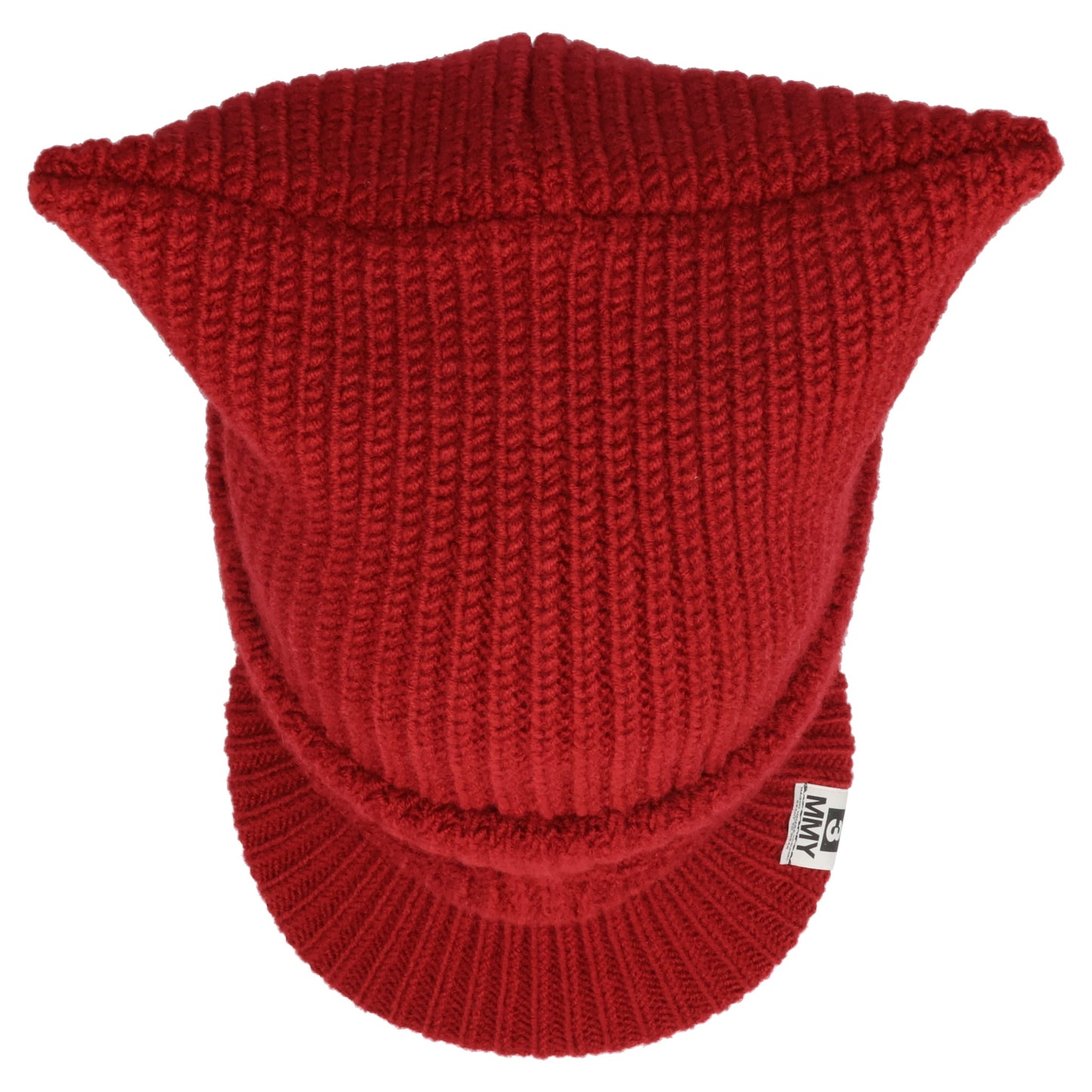 MASKED CAT VISOR KNIT CAP / RED
