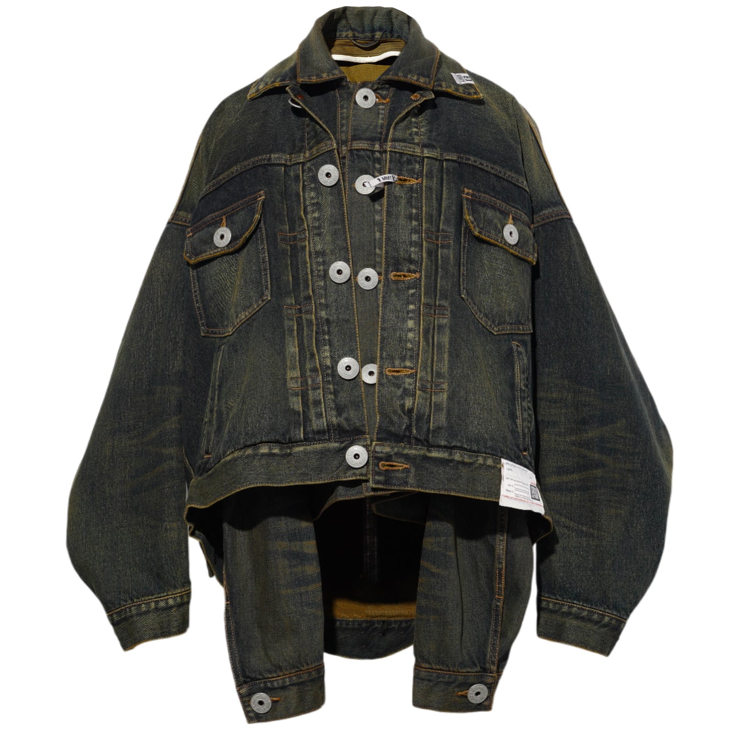 FRONT LAYERED DENIM JACKET / INDIGO