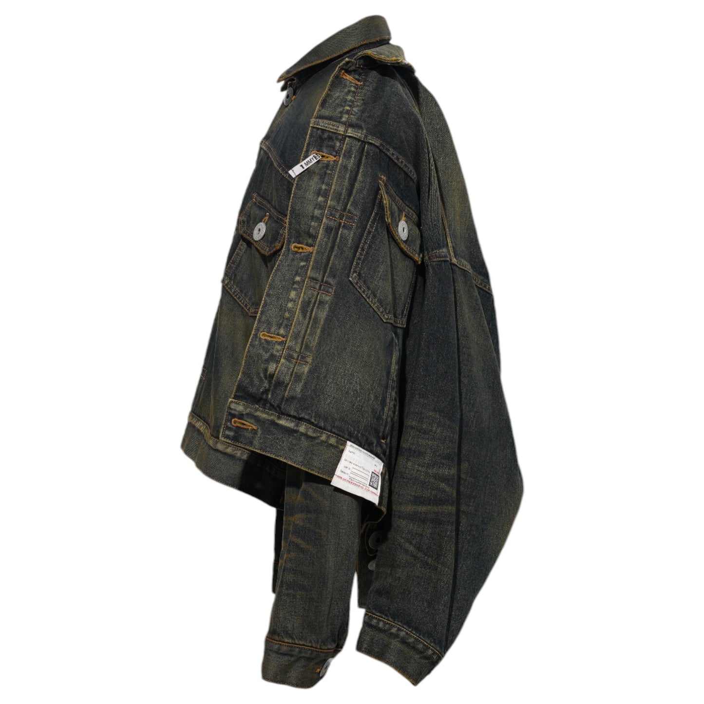 FRONT LAYERED DENIM JACKET / INDIGO