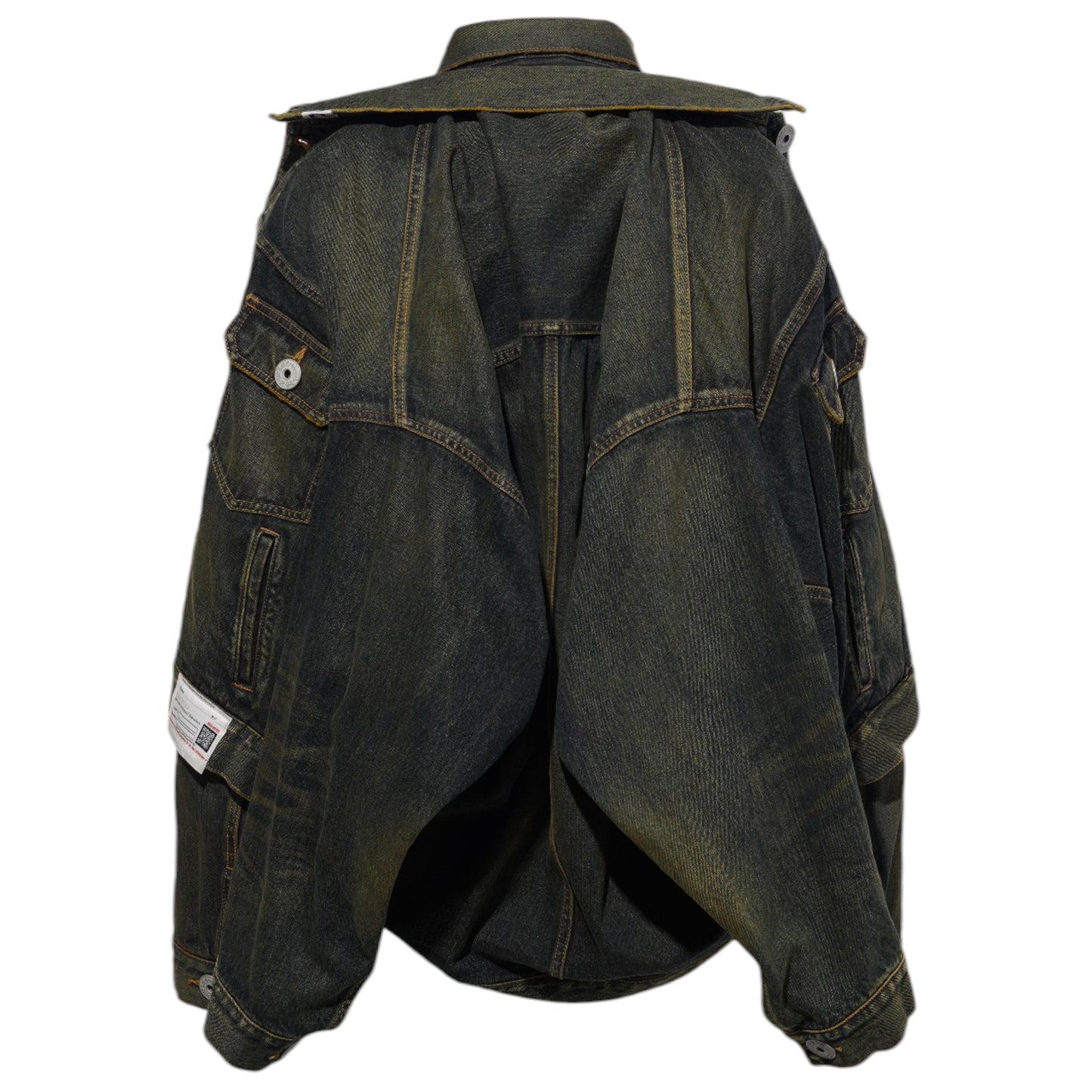 FRONT LAYERED DENIM JACKET / INDIGO