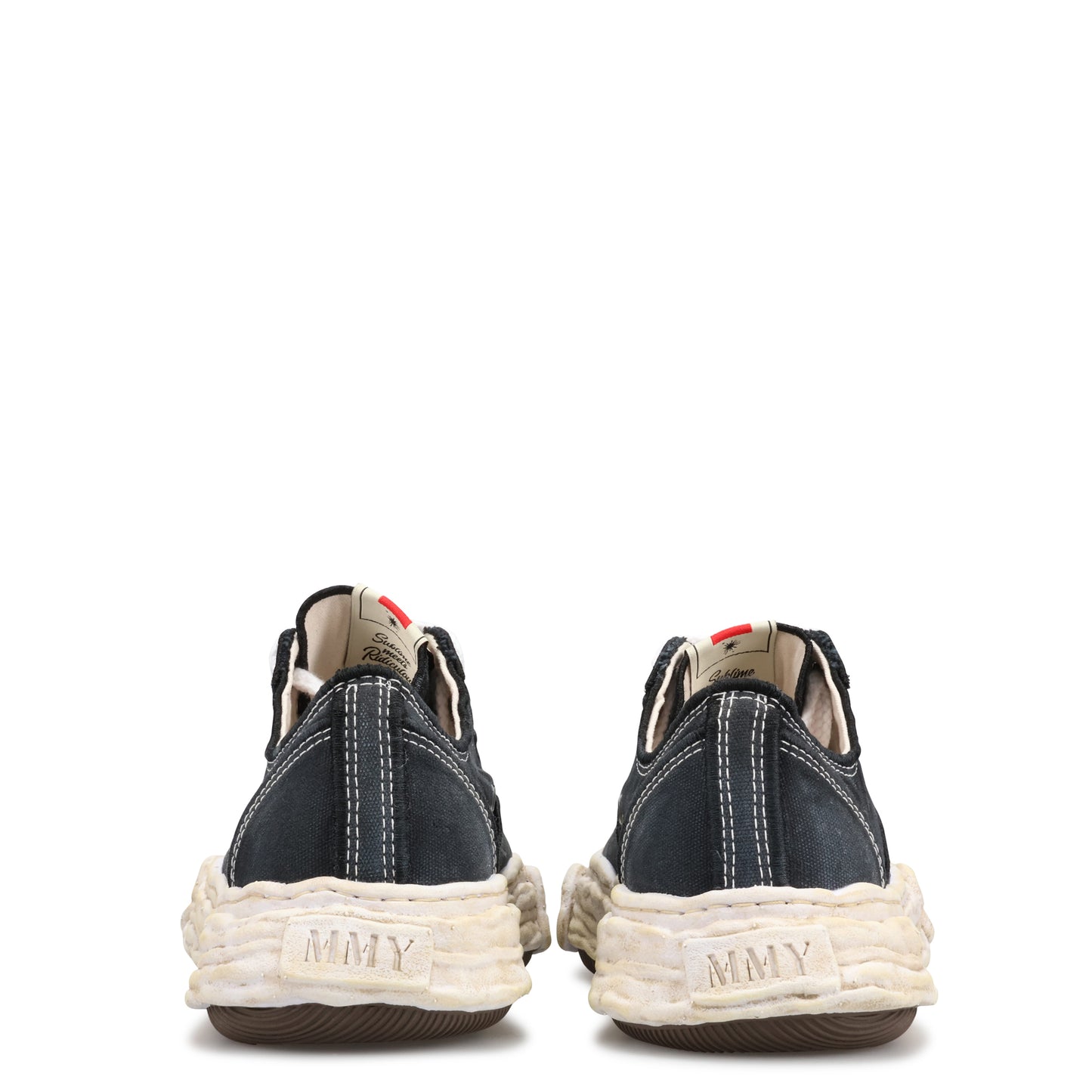 PETERSON 23 EMBROIDERY VINTAGE EFFECT CANVAS LOW-TOP SNEAKER / 018:BLACK