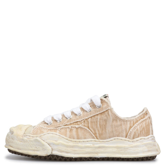 HANK BLEACHING AND WASHING TEXTILE LOW-TOP SNEAKER / 033:BEIGE