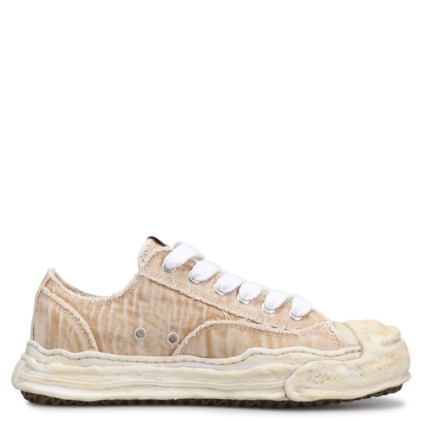 HANK BLEACHING AND WASHING TEXTILE LOW-TOP SNEAKER / 033:BEIGE