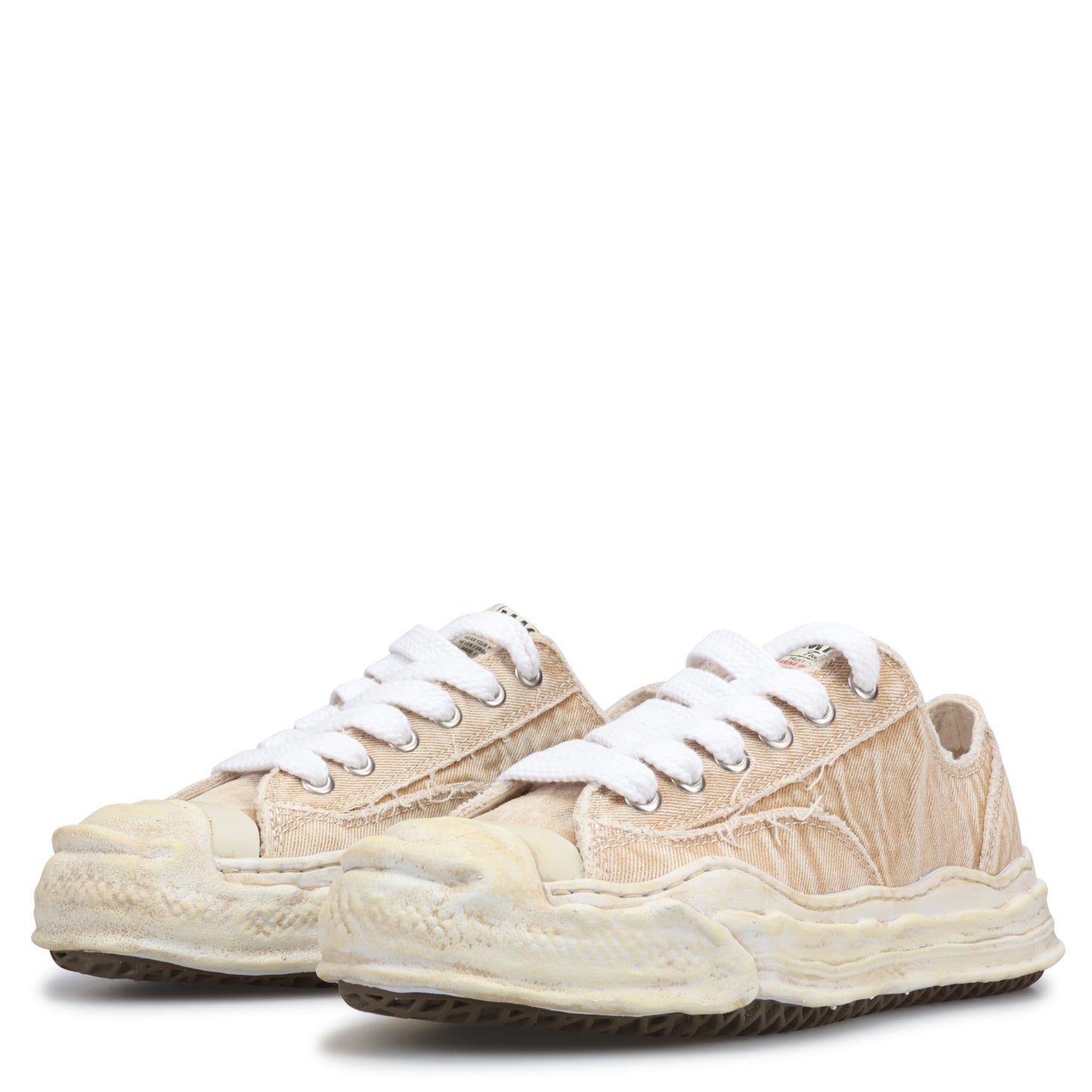 HANK BLEACHING AND WASHING TEXTILE LOW-TOP SNEAKER / 033:BEIGE