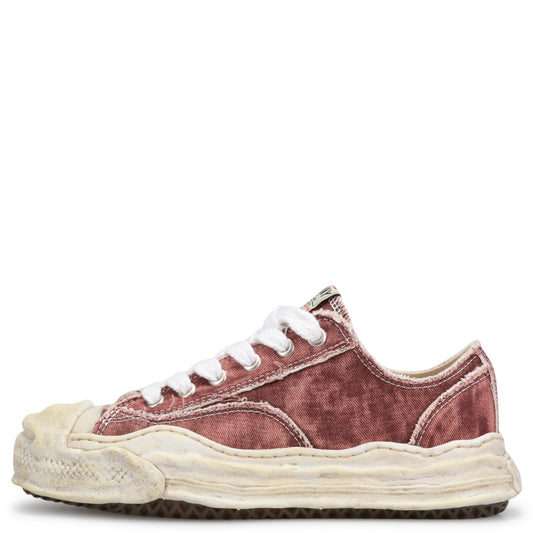 HANK BLEACHING AND WASHING TEXTILE LOW-TOP SNEAKER / 048:BORDEAUX