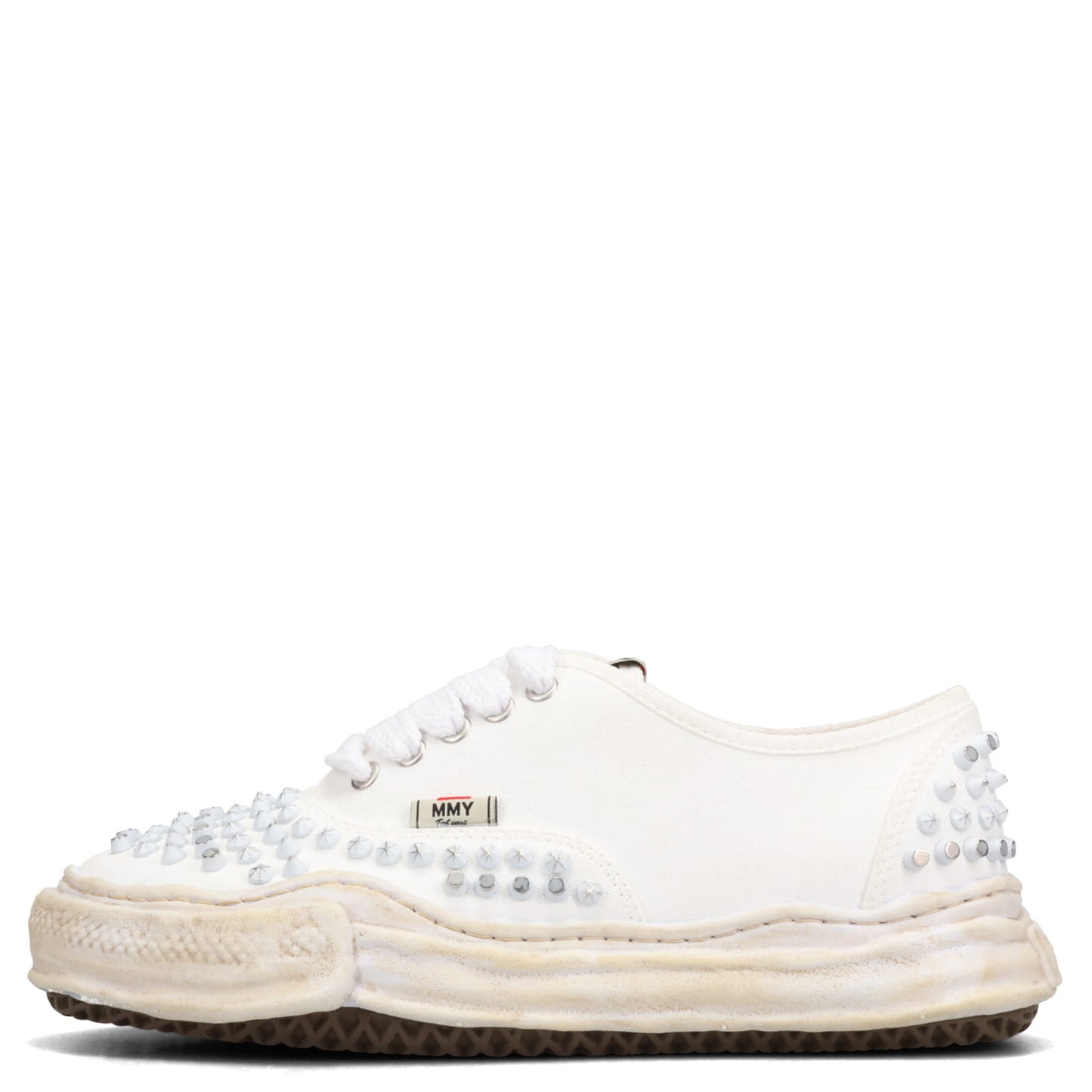 BAKER STUDDED PAINT CANVAS LOW-TOP SNEAKER / 011:WHITE