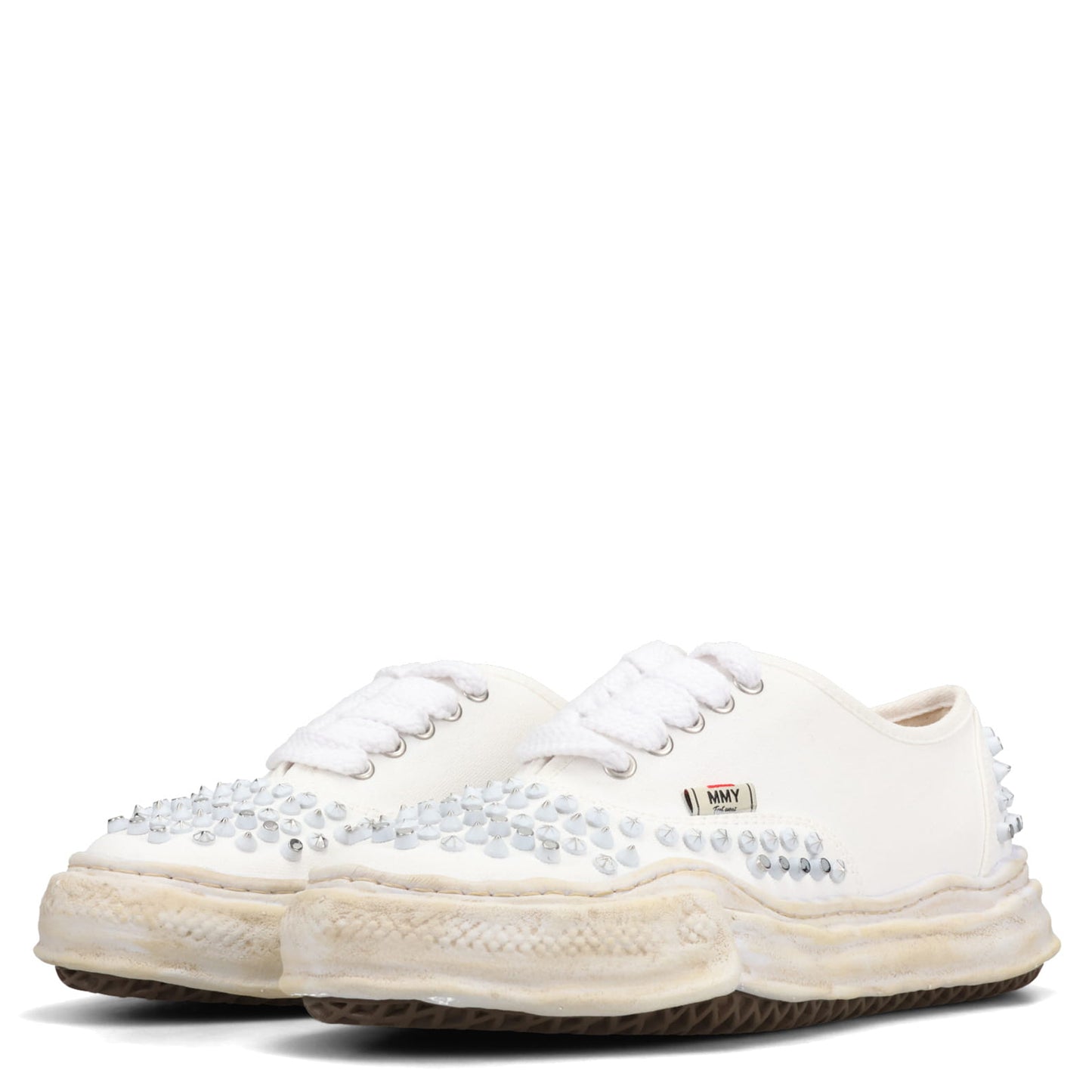 BAKER STUDDED PAINT CANVAS LOW-TOP SNEAKER / 011:WHITE