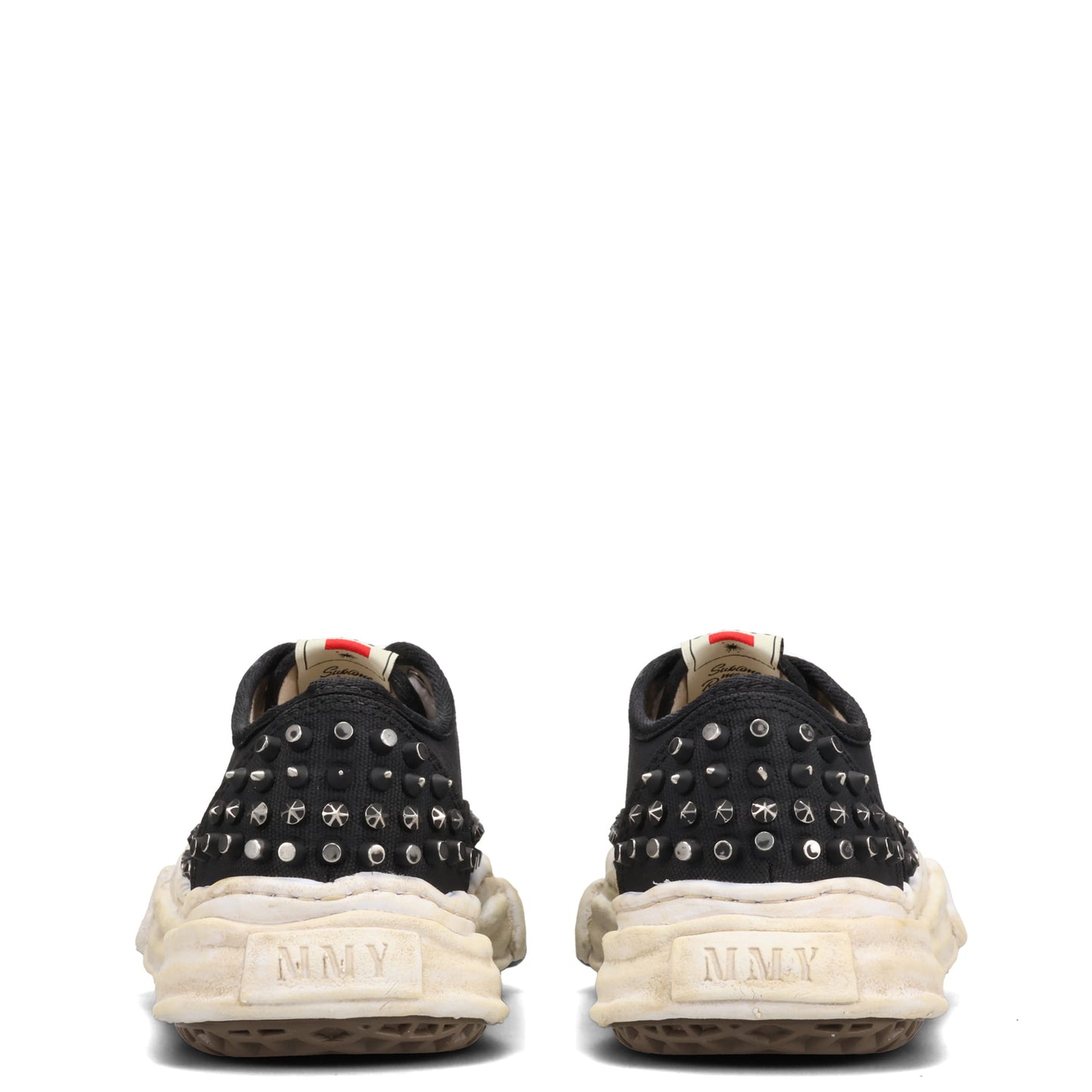 BAKER STUDDED PAINT CANVAS LOW-TOP SNEAKER / 018:BLACK