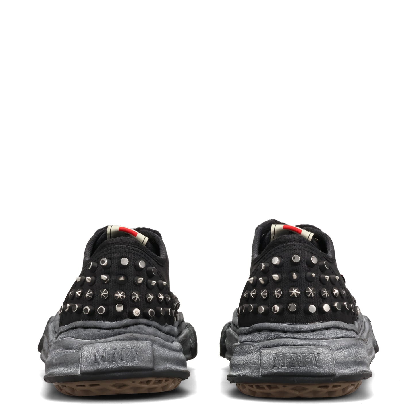 BAKER STUDDED PAINT CANVAS LOW-TOP SNEAKER / 129:BLK/BLK