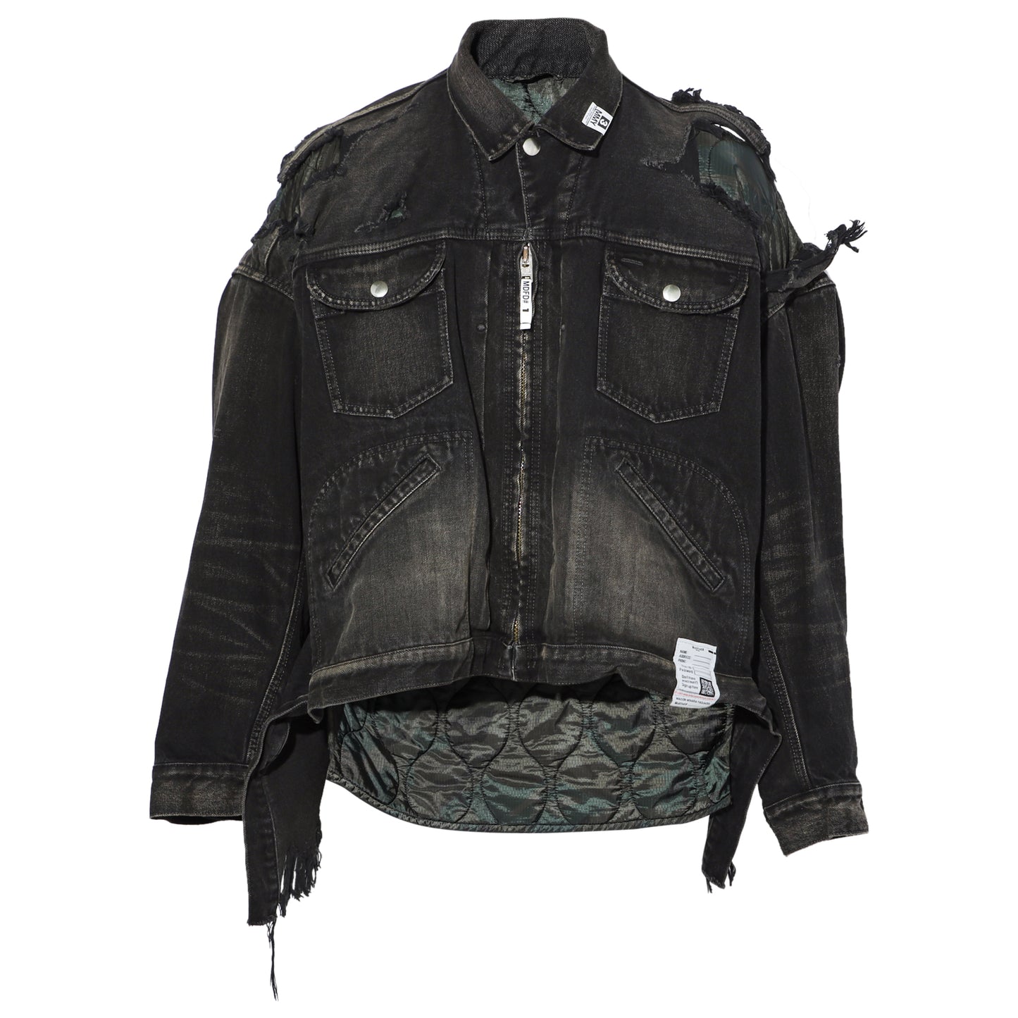 DOUBLE LAYERED DENIM JACKET / BLACK