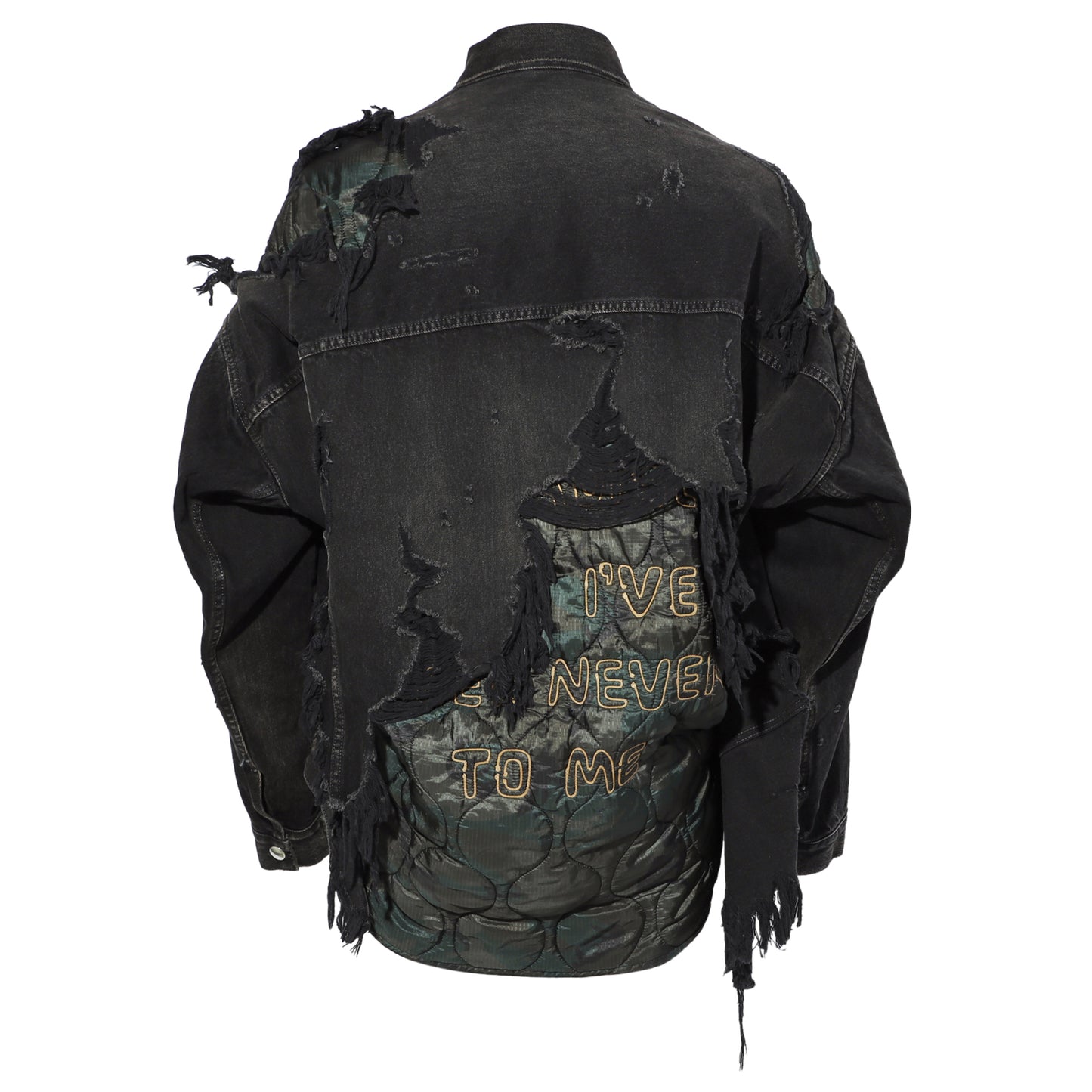 DOUBLE LAYERED DENIM JACKET / BLACK