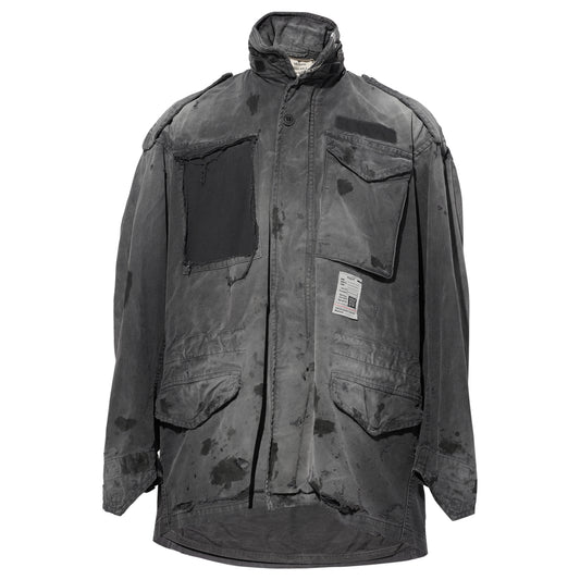 DISTRESSED M-65 JACKET / BLACK