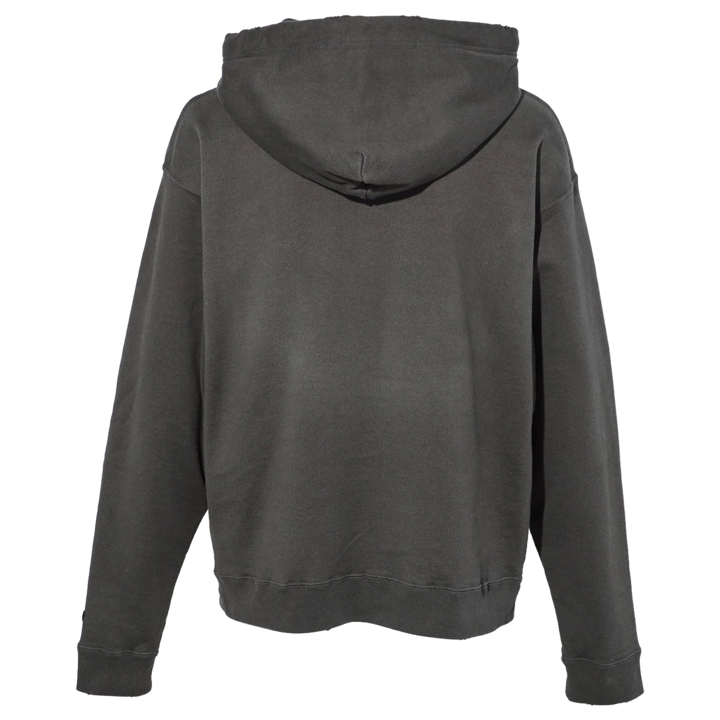 EMBELLISHED DISTRESSED HOODIE / BLACK