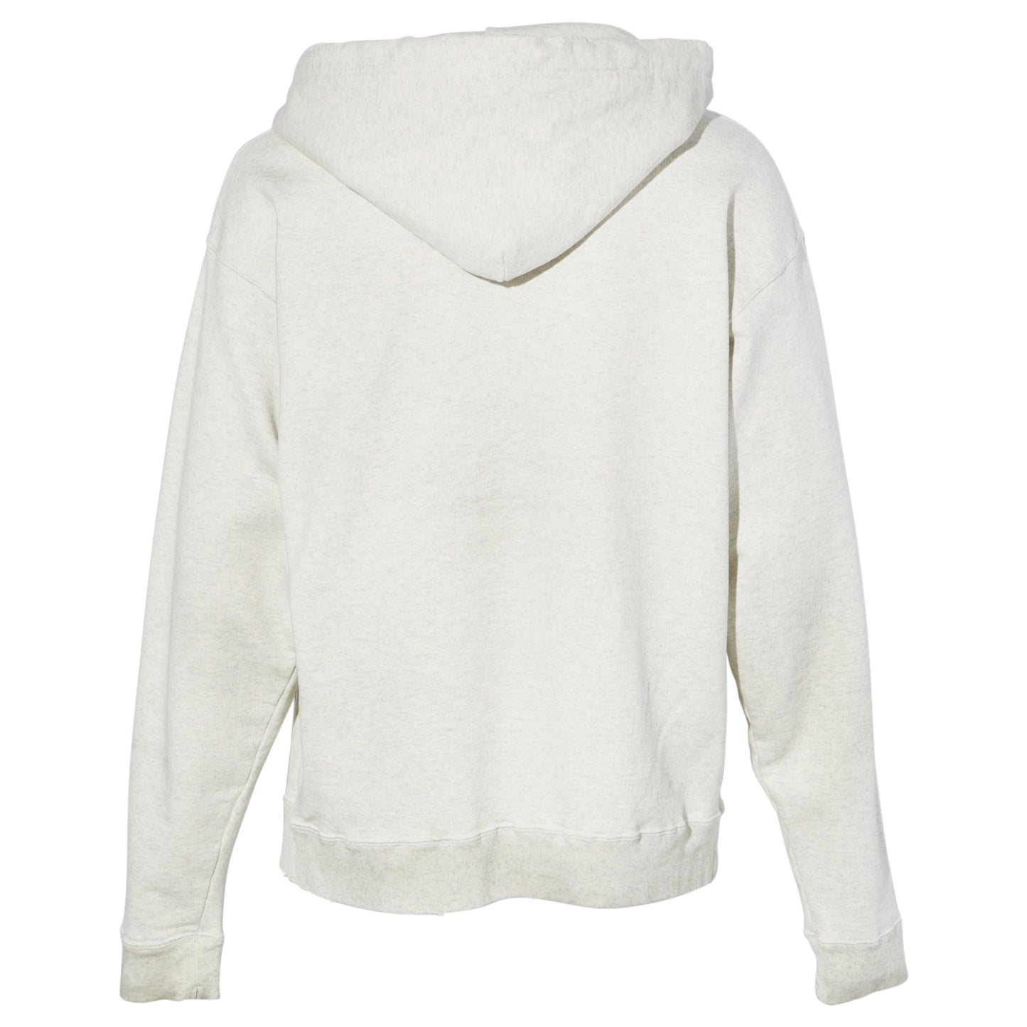 EMBELLISHED DISTRESSED HOODIE / WHITE