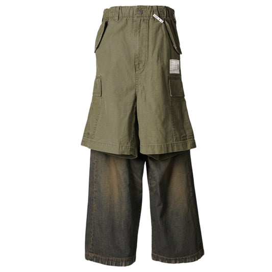 SHORTS COMBINED PANT / KHAKI