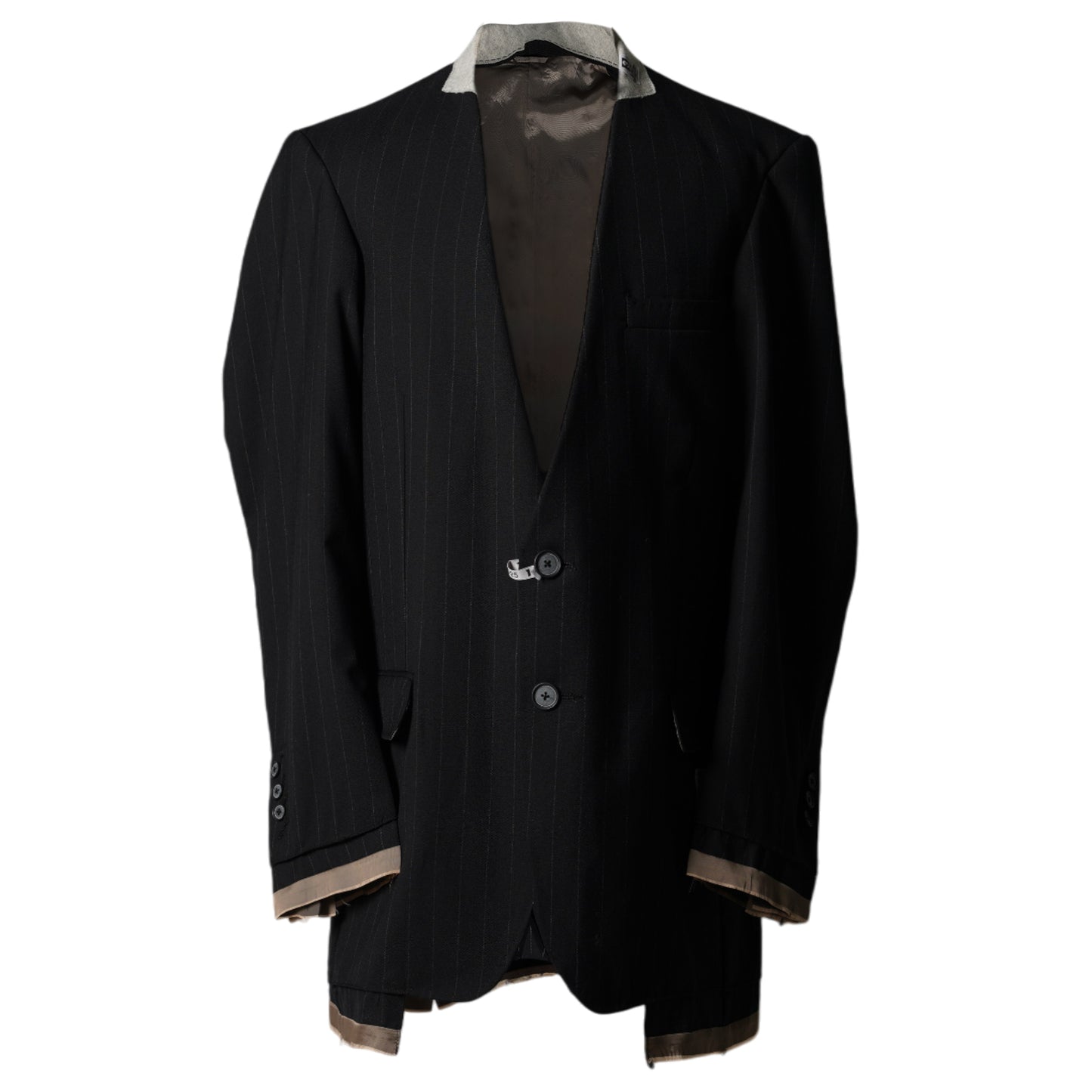 STRIPE WOOL JACKET / BLACK