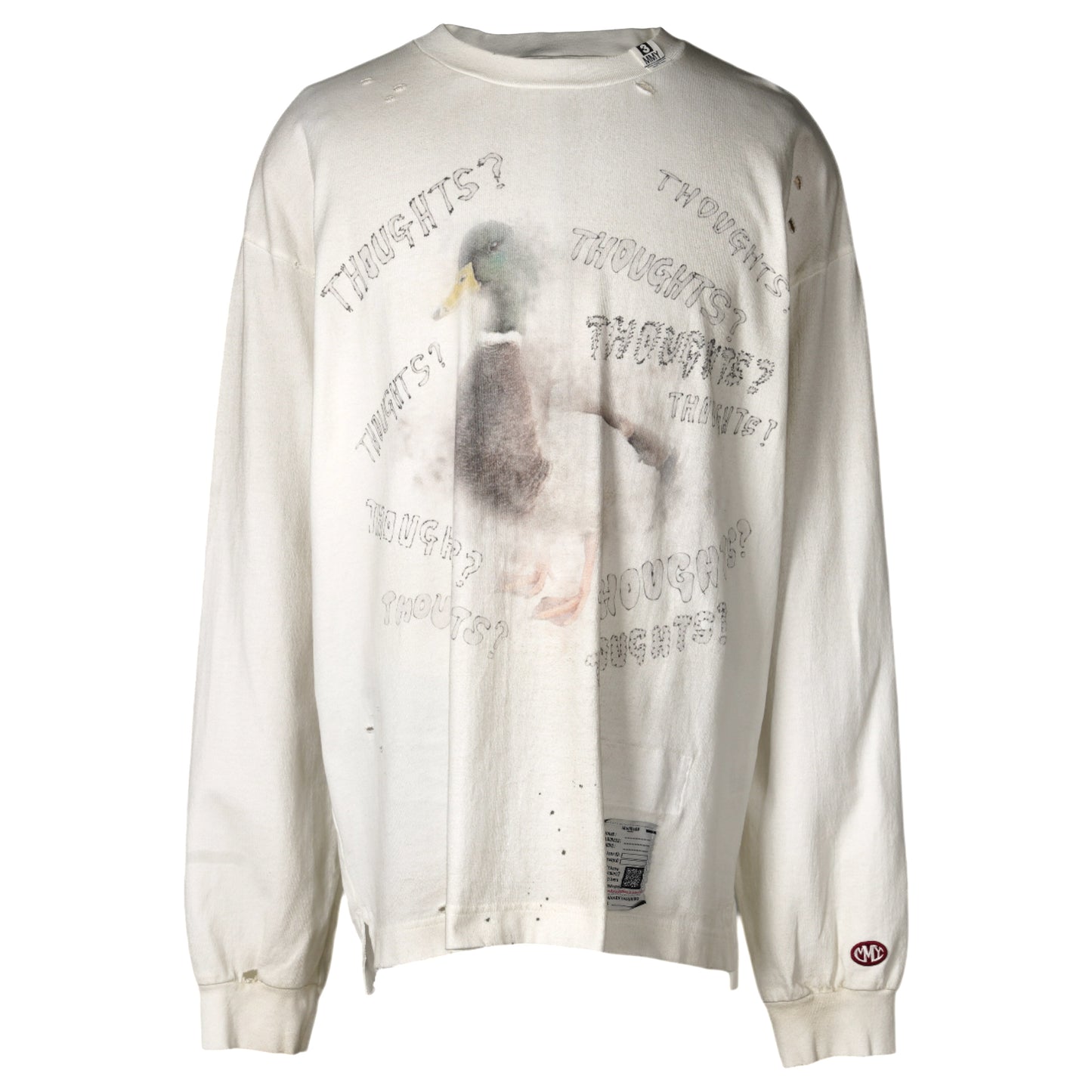 DISTRESSED LS TEE / WHITE