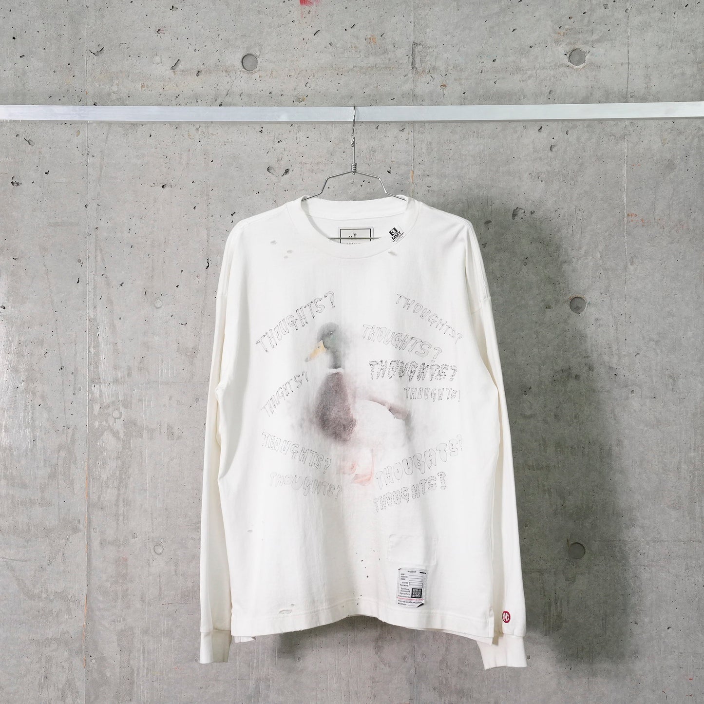 DISTRESSED LS TEE / WHITE