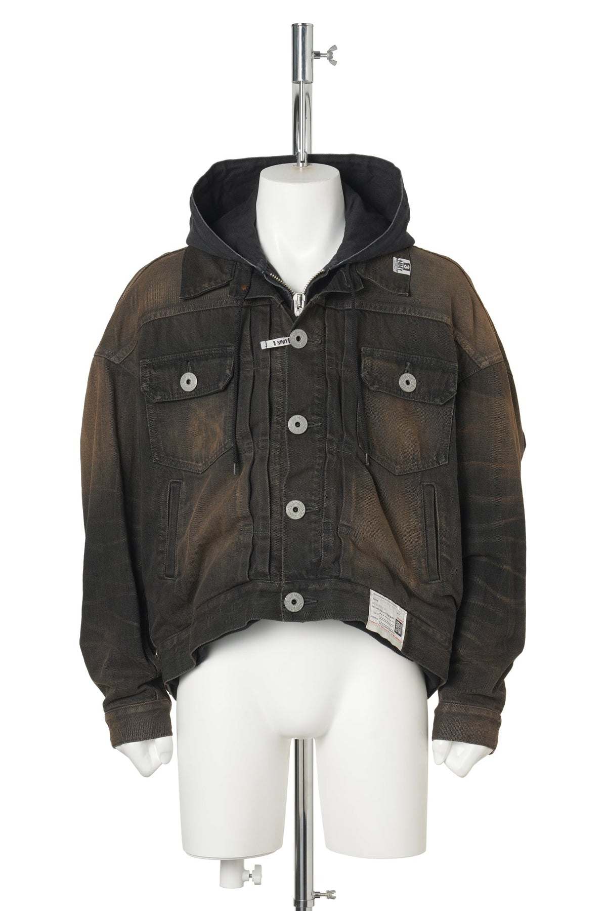 LAYERED DENIM JACKET / BLACK