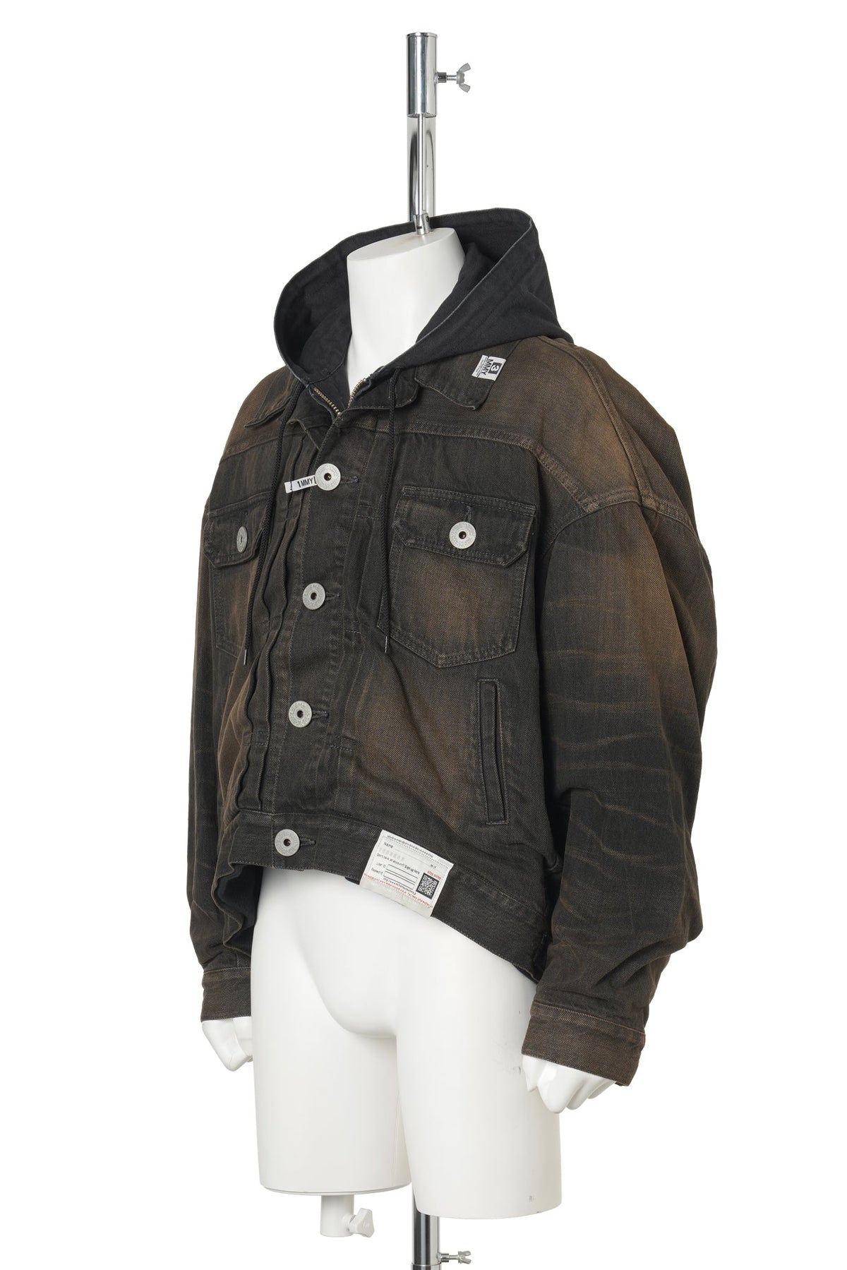 LAYERED DENIM JACKET / BLACK