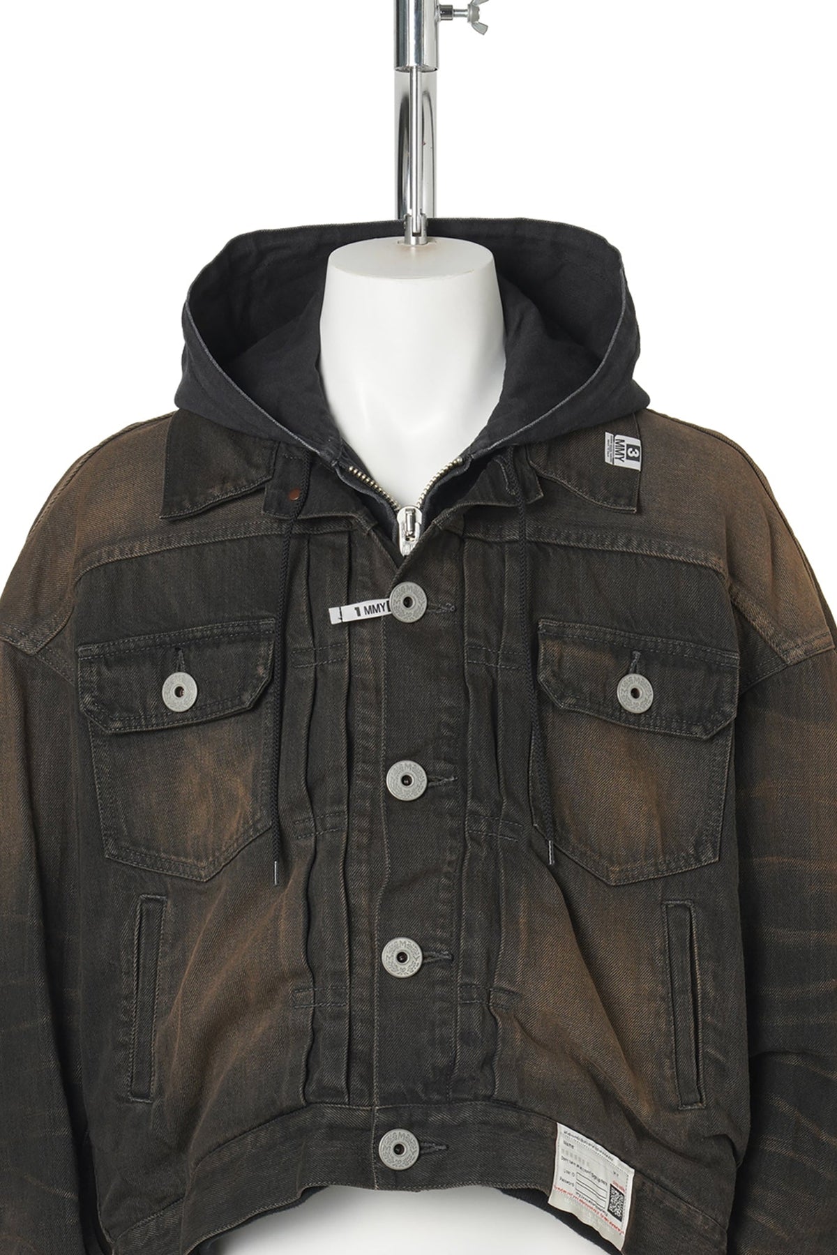 LAYERED DENIM JACKET / BLACK
