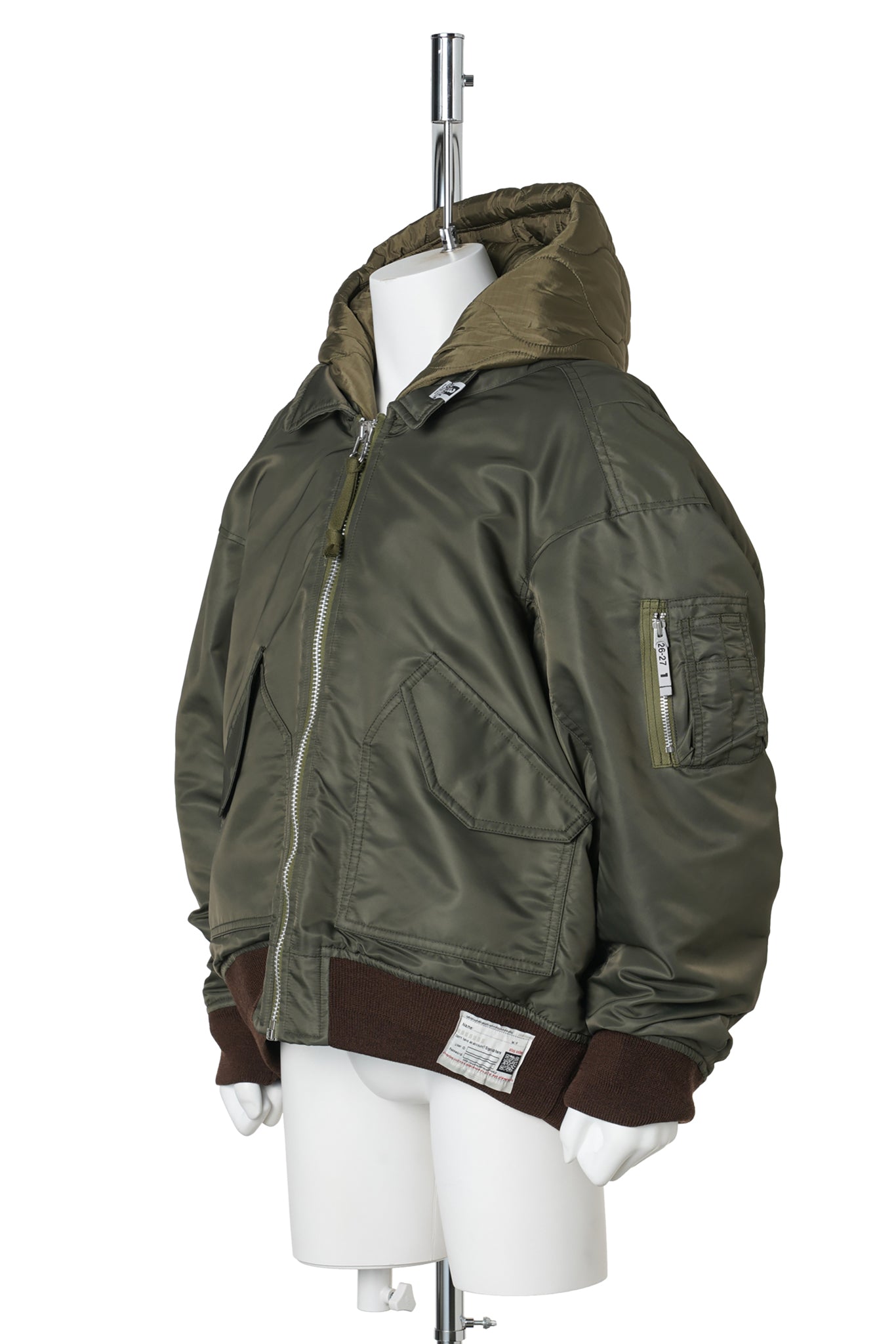 HOODED BOMBER JACKET / KHAKI