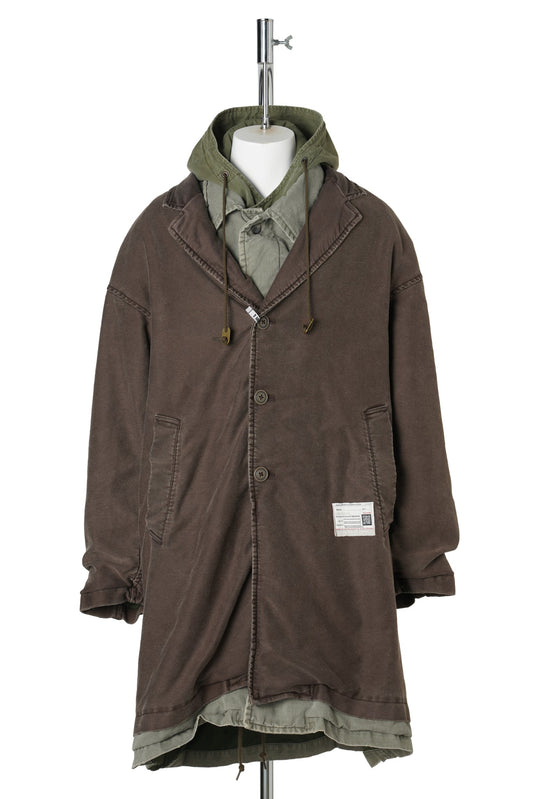 TRIPLE LAYERED COAT / BROWN