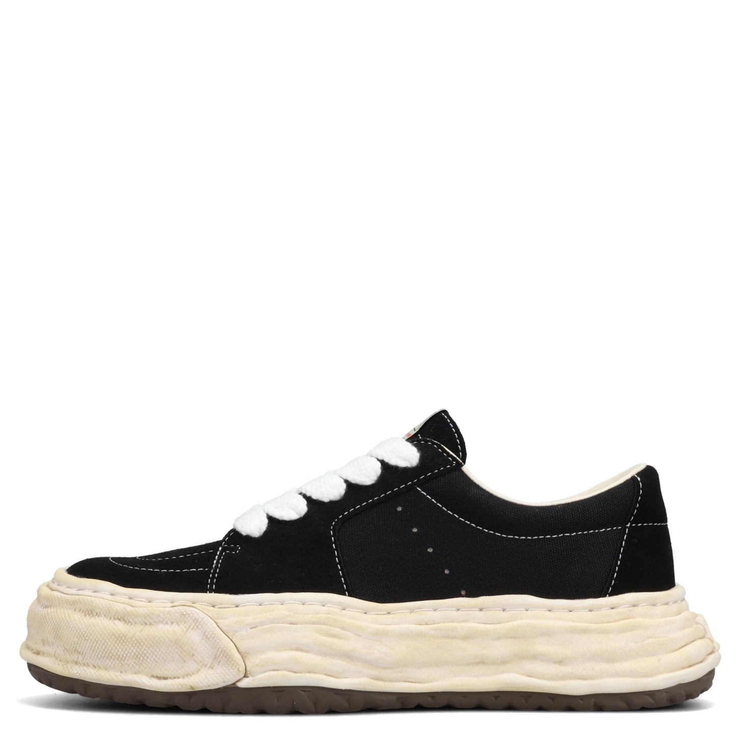 ERIC OVERDYED CANVAS LOW-TOP SNEAKERS / 018:BLACK