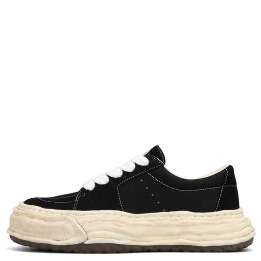 ERIC OVERDYED CANVAS LOW-TOP SNEAKERS / 018:BLACK